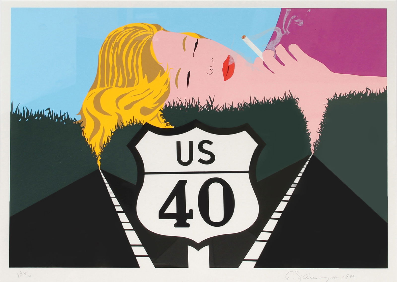 Allan D'Arcangelo, Smoke Dreams, Screenprint (1 of 2)
