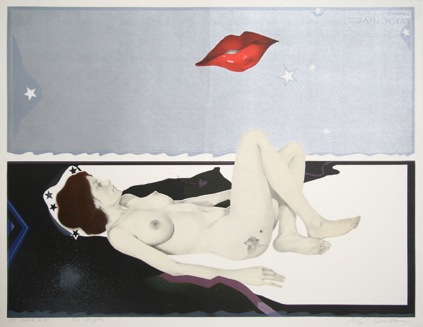 Robert Eagerton, A Tribute to Man Ray, Lithograph: Artist: Robert Eagerton, American (1940 - ) Title: A Tribute to Man Ray Year: circa 1975 Medium: Lithograph, signed in pencil Edition: 243 Size: 21 x 27 in. (53.34 x 68.58 cm)