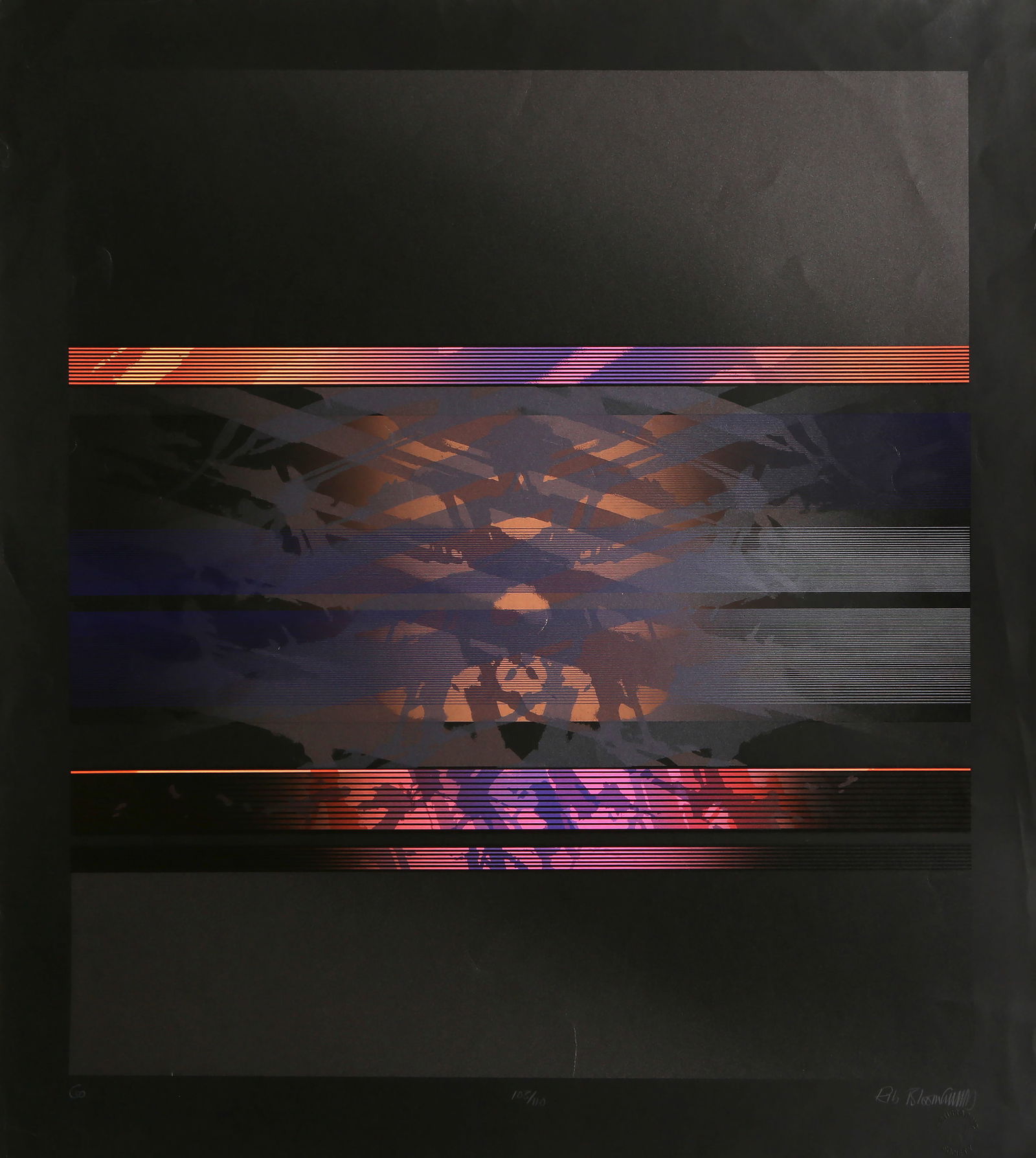 Rib Bloomfield, Go, Screenprint: Artist: Rib Bloomfield, English (1948 "? ) Title: Go Year: circa 1990 Medium: Screenprint, signed, titled and numbered in pencil Edition: 103/110 Image Size: 32.5 x 30 inches Size: 37.75 x 34.75 in. (