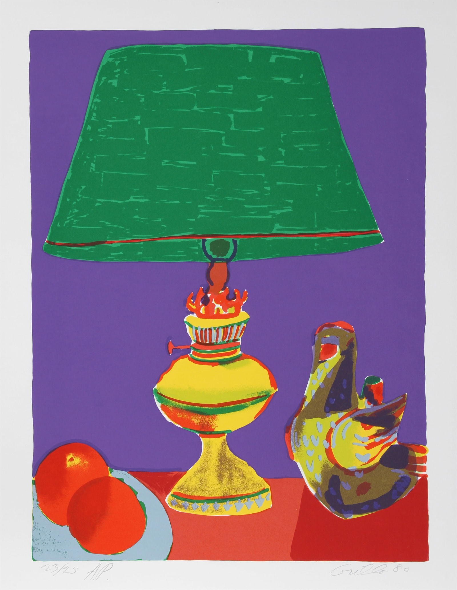 John Grillo, Pajaro (Green Lamp), Screenprint (1 of 2)