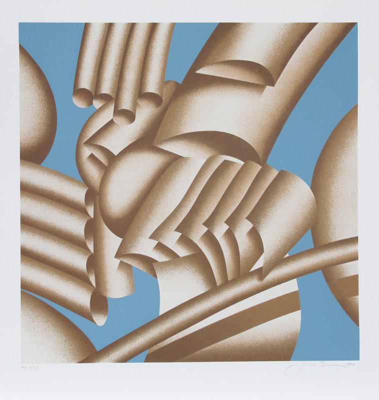 Jack Brusca, Sound of Summer, Serigraph: Artist: Jack Brusca, American (1939 - 1993) Title: Sound of Summer Year: 1980 Medium: Serigraph, signed and numbered in pencil Edition: 200, AP 30 Image Size: 23.5 x 23.5 inches Size: 27 in. x 26 in.