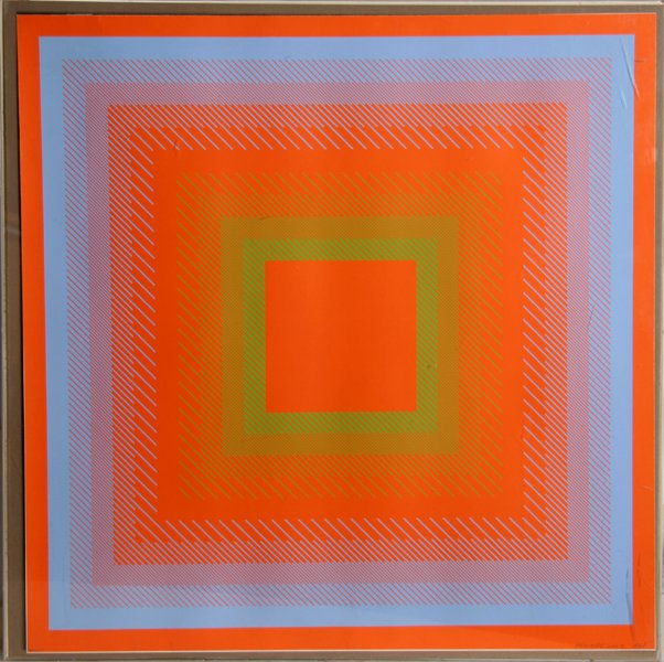 Richard Anuszkiewicz, Spectral Cadmium, Silkscreen: Artist: Richard Anuszkiewicz, American (1930 - ) Title: Spectral Cadmium Year: 1968 Medium: Silkscreen, Signed and numbered in pencil Edition: 104/125 Size: 26.5 x 26.5 in. (67.31 x 67.31 cm)