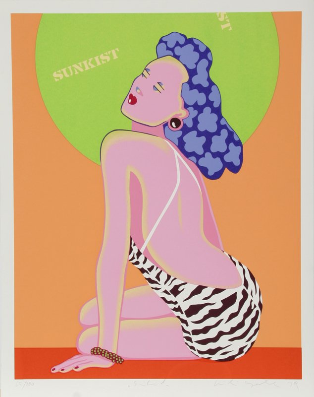 Kiki Kogelnik, Sunkist, Serigraph: Artist: Kiki Kogelnik, Austrian (1935 - 1997) Title: Sunkist Year: 1981 Medium: Serigraph, signed and numbered in pencil Edition: 200, AP 30 Size: 34 in. x 26 in. (86.36 cm x 66.04 cm)