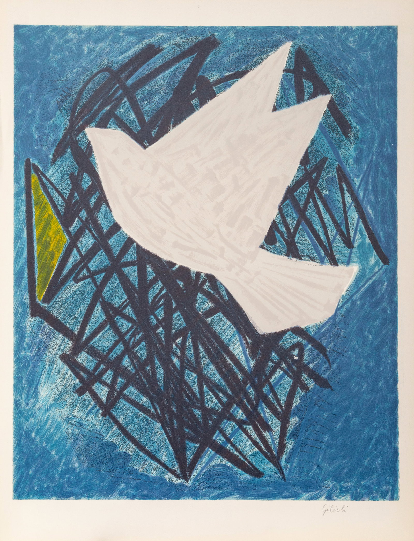 Emile Gilioli, Dove, Lithograph: Artist: Emile Gilioli, French (1911 - 1977) Title: Dove Year: circa 1960 Medium: Lithograph on Arches, signed and numbered in pencil Edition: 75 Size: 29 in. x 22 in. (73.66 cm x 55.88 cm) Publisher:
