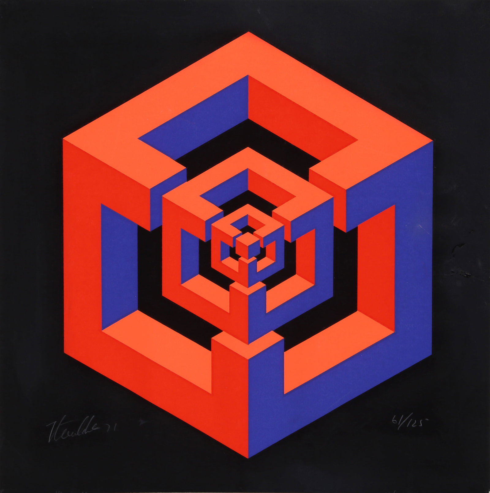 Jose Maria Yturralde, Cube within Cube, Screenprint (1 of 2)
