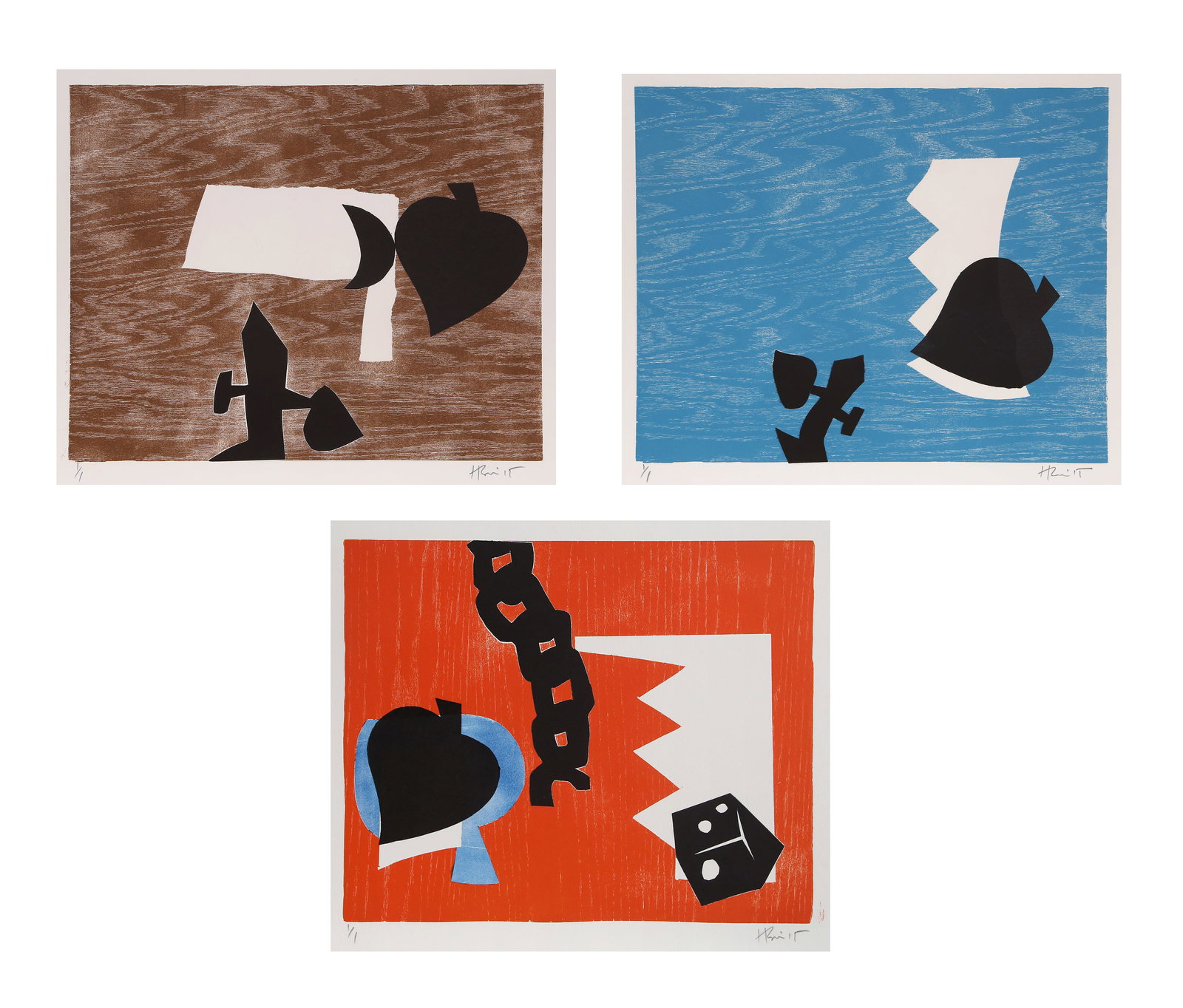 Charlie Hewitt, Lot of Three Woodcut Monotypes (1 of 7)