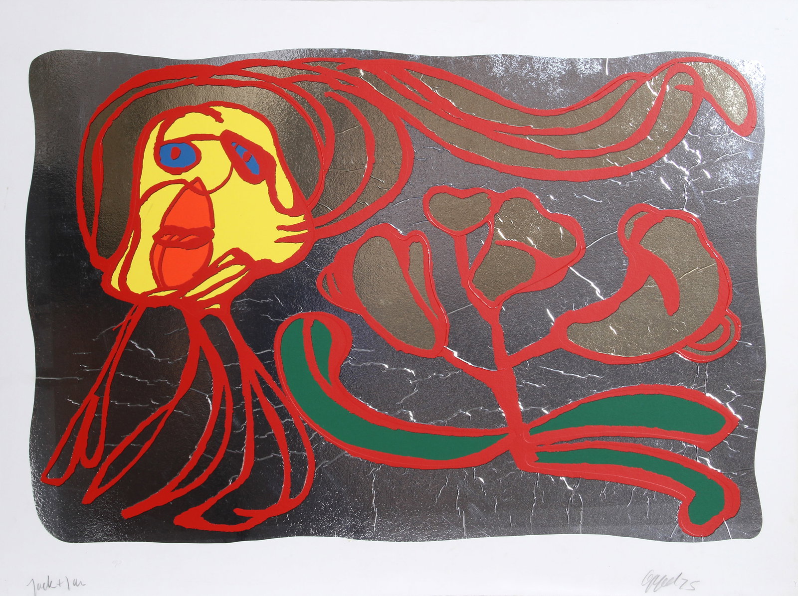 Karel Appel, Floating Silver Passion, Screenprint (1 of 3)