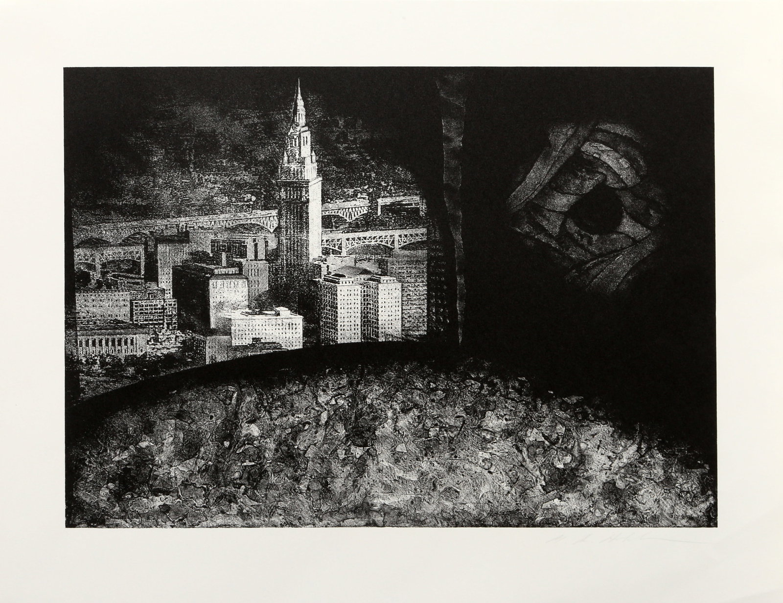 Michael Houlihan, Cleveland by Night, Lithograph (1 of 3)