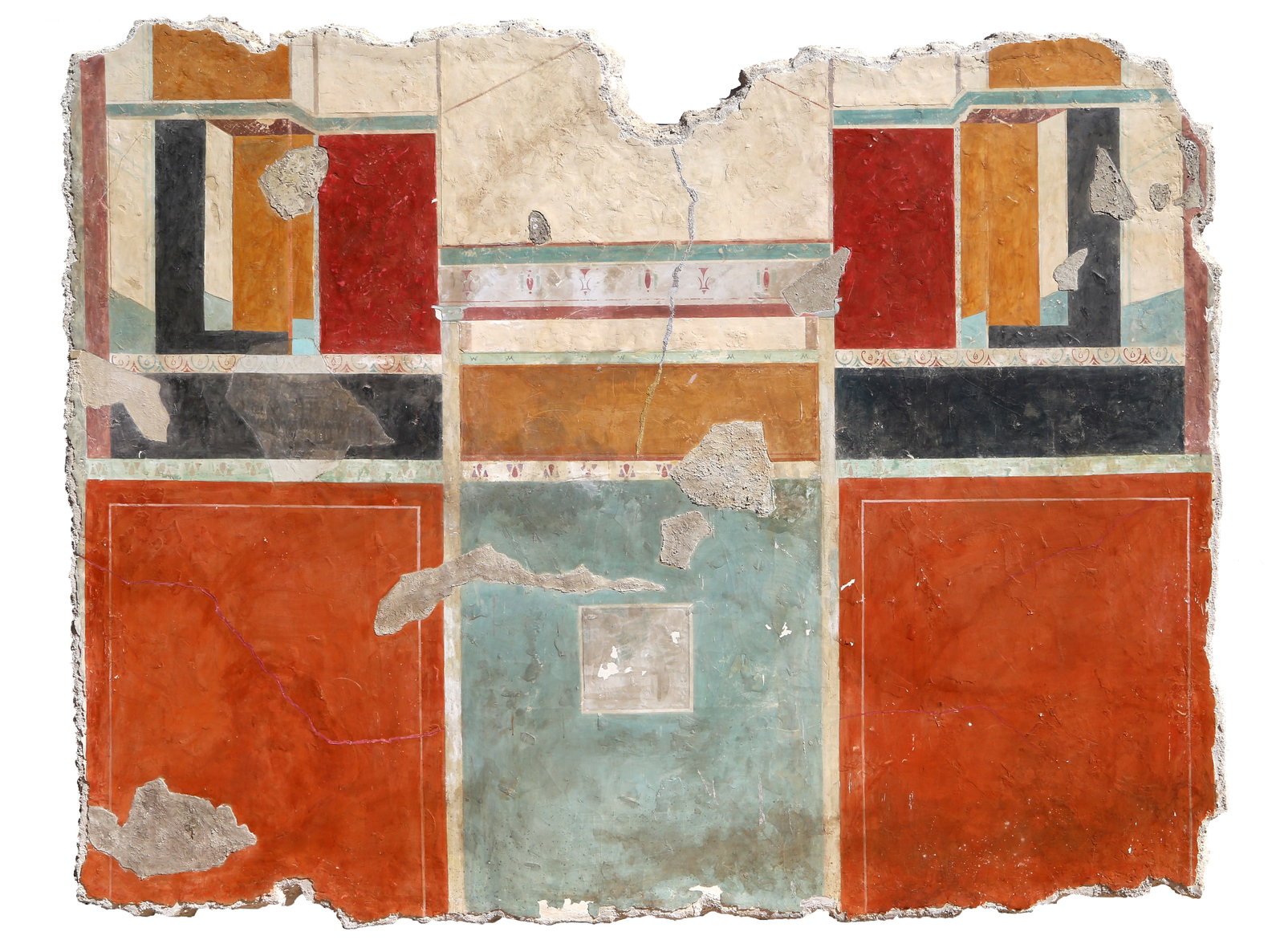 Peter Saari, Fresco, Painting: Artist: Peter Saari, American (1951 - ) Title: Fresco Painting Year: 1975 Medium: Acrylic and Plaster on Canvas Size: 78 x 103 x 2.5 in. (198.12 x 261.62 x 6.35 cm) Description: A large realist painti