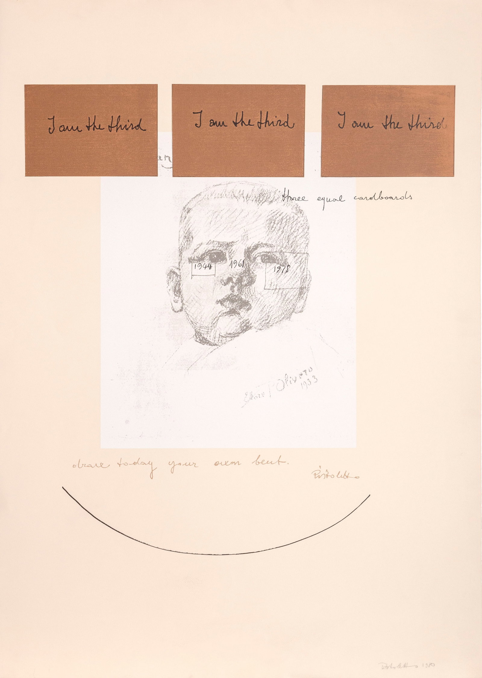 Michelangelo Pistoletto, No. 3, Screenprint (1 of 3)