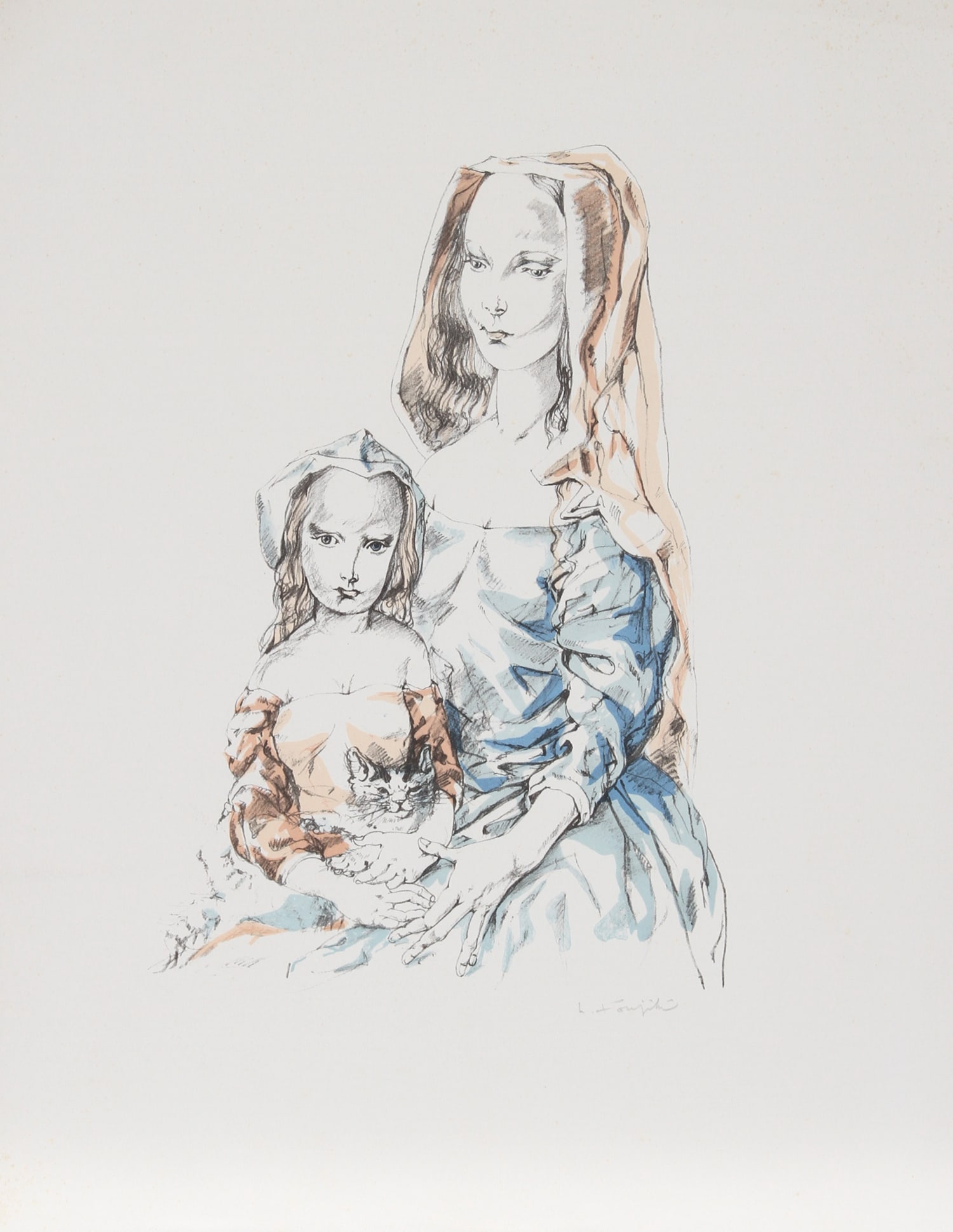 Leonard Tsuguharu Foujita, Mother and Child, Lithograph (1 of 1)