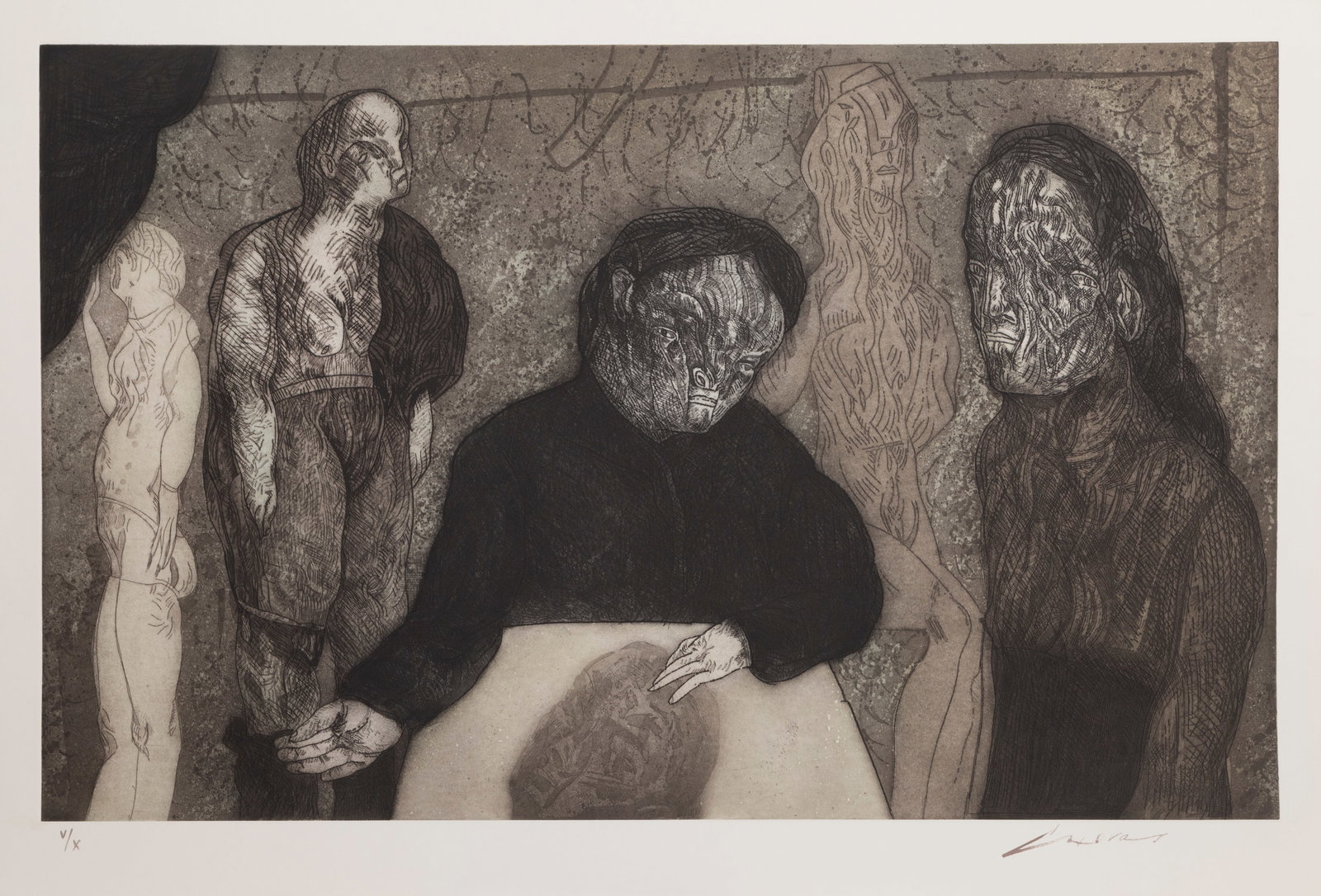 Jose Luis Cuevas, Clase de Anatomia, Etching (1 of 4)