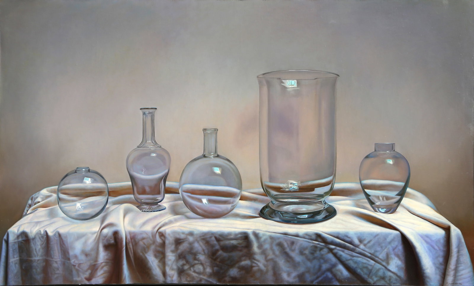 Gustavo Schmidt, Five Vases, Painting (1 of 4)