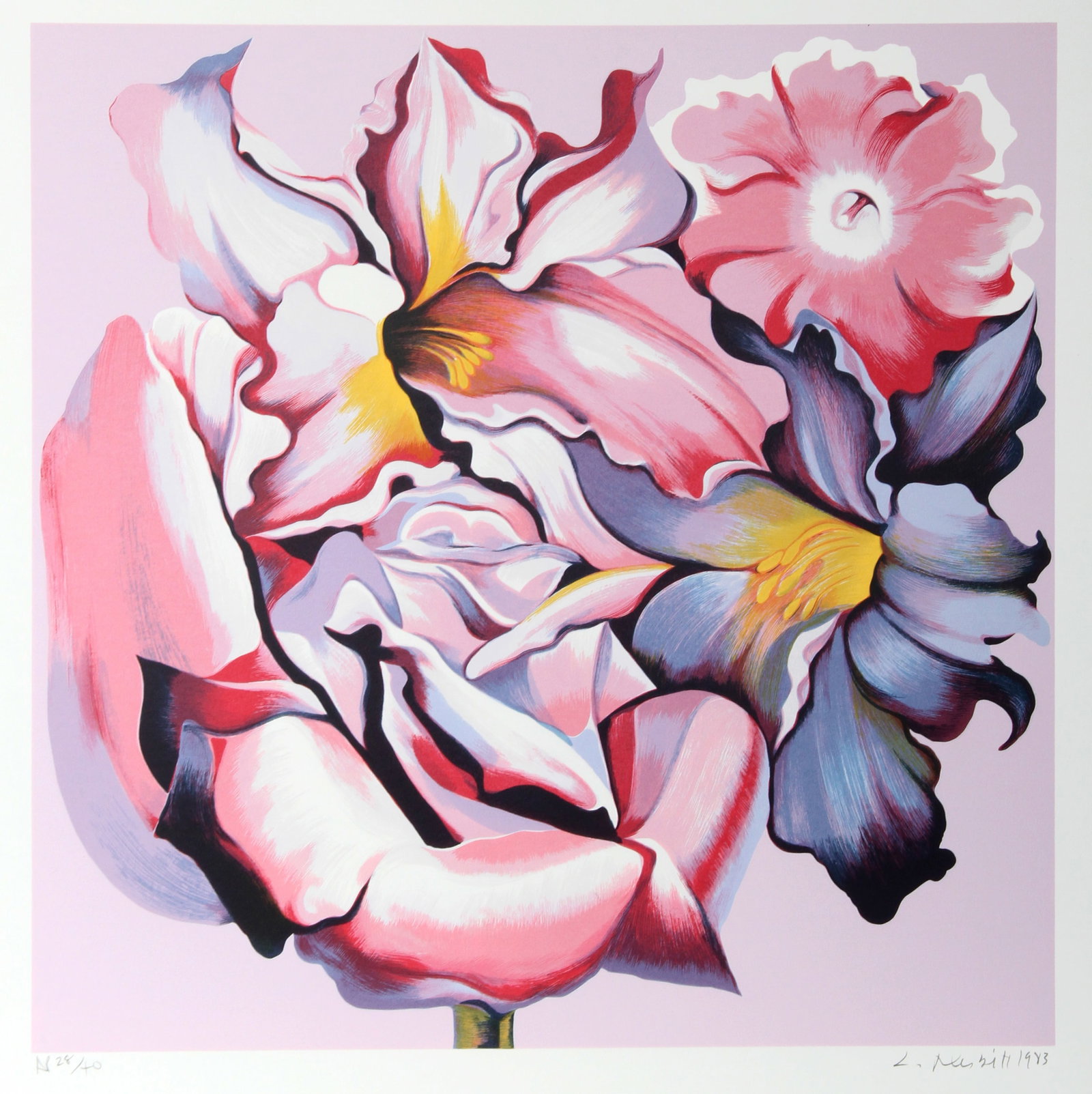 Lowell Blair Nesbitt, Rose Monochrome, Screenprint (1 of 3)