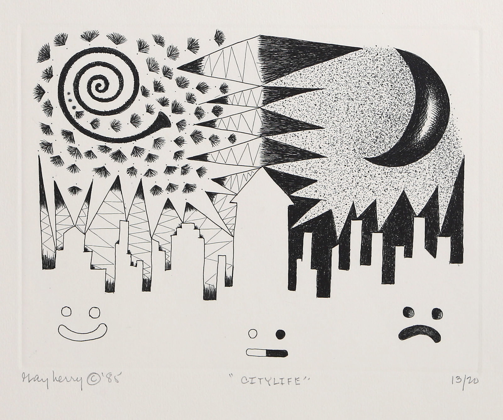 Mary Henry, Citylife, Etching (1 of 5)