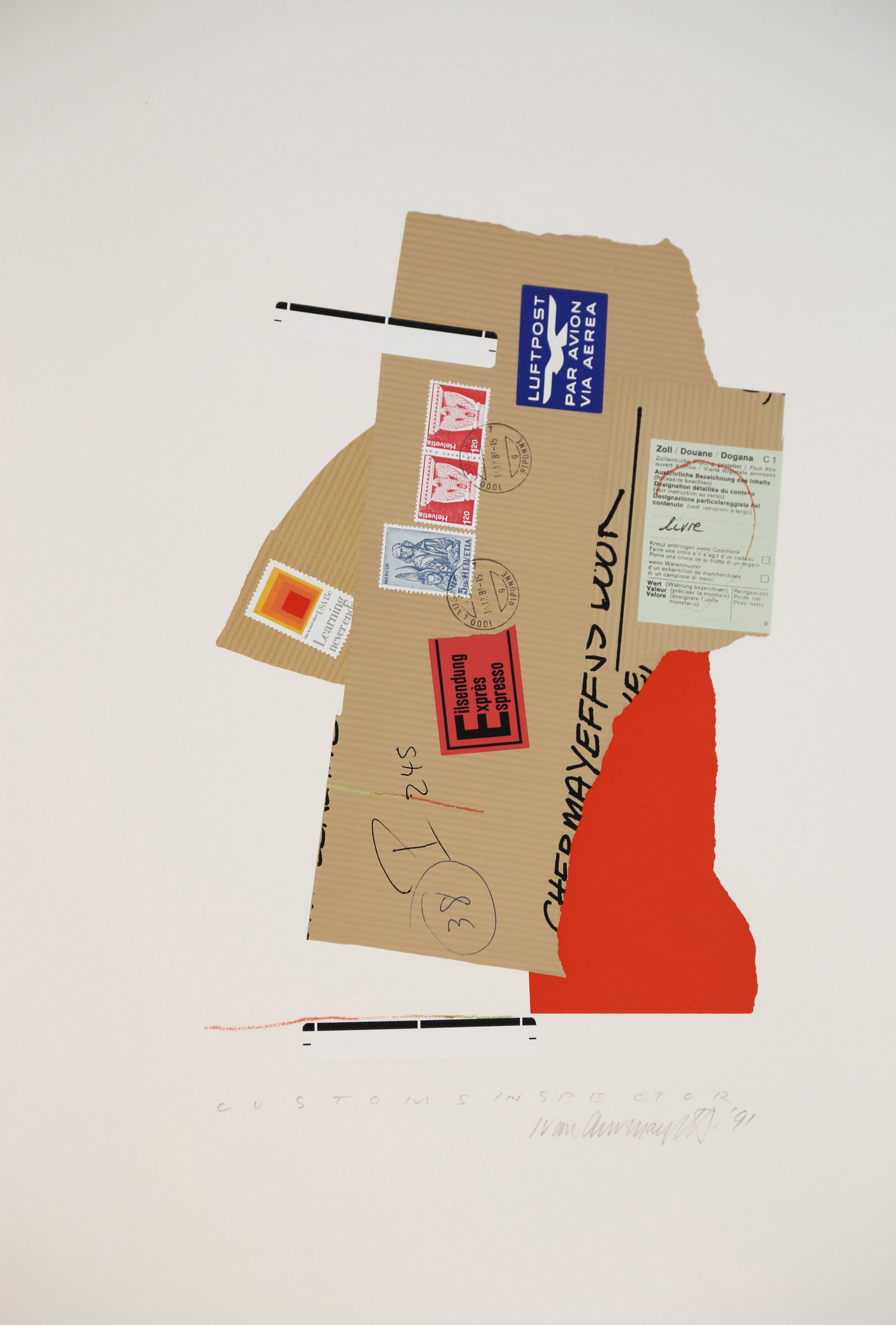 Ivan Chermayeff, Customs Inspector, Screenprint (1 of 2)