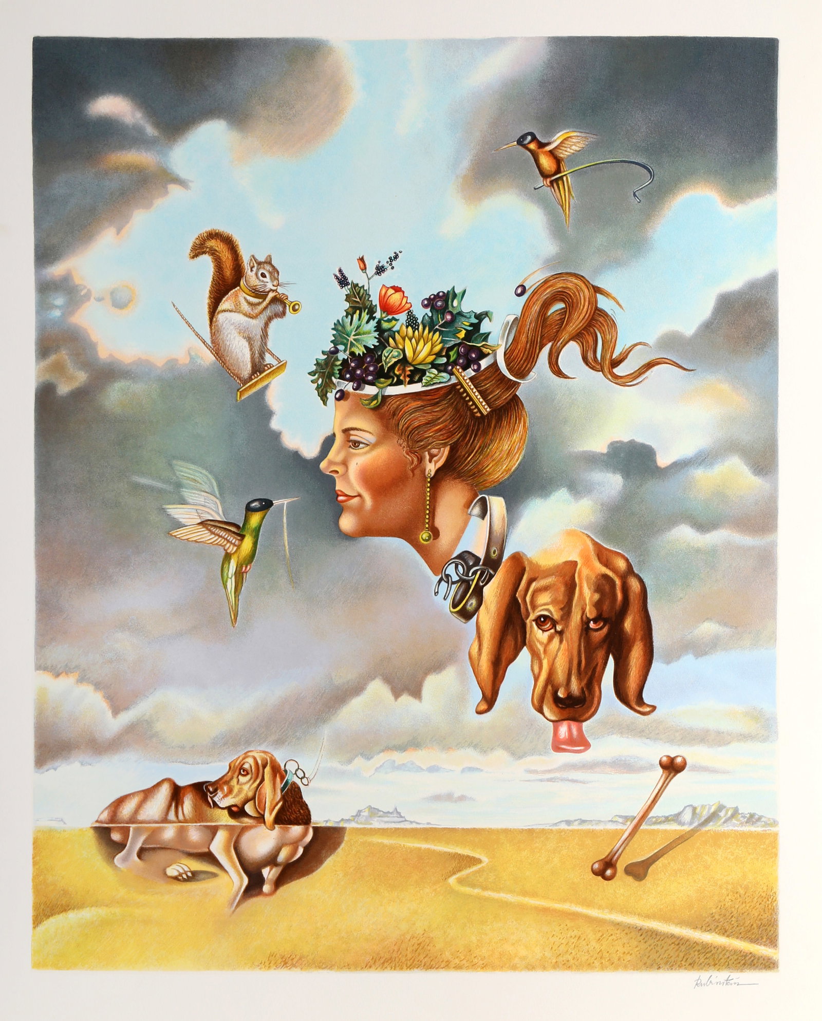 Israel Rubinstein, Spring, Screenprint: Artist: Israel Rubinstein, Israeli (1944 - ) Title: Spring Year: 1980 Medium: Screenprint on Arches, signed and numbered in pencil Edition: 350 Image Size: 36 x 26.5 inches Size: 39 x 27.5 in. (99.06