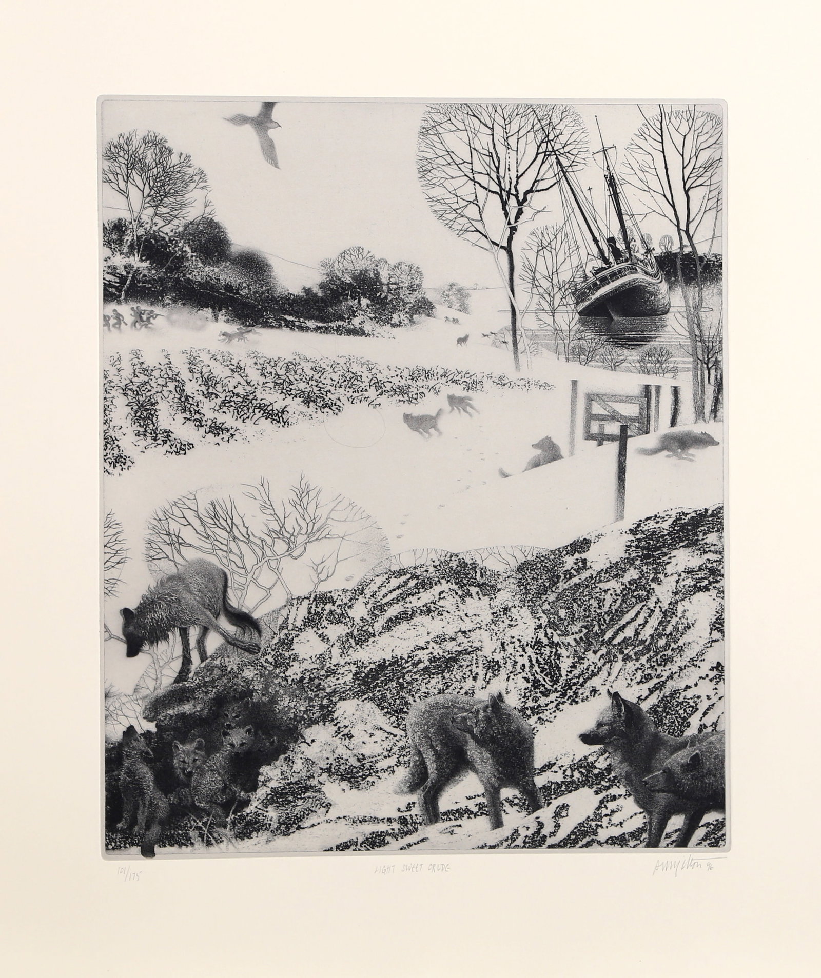 Peter Milton, Light Sweet Crude, Etching (1 of 3)