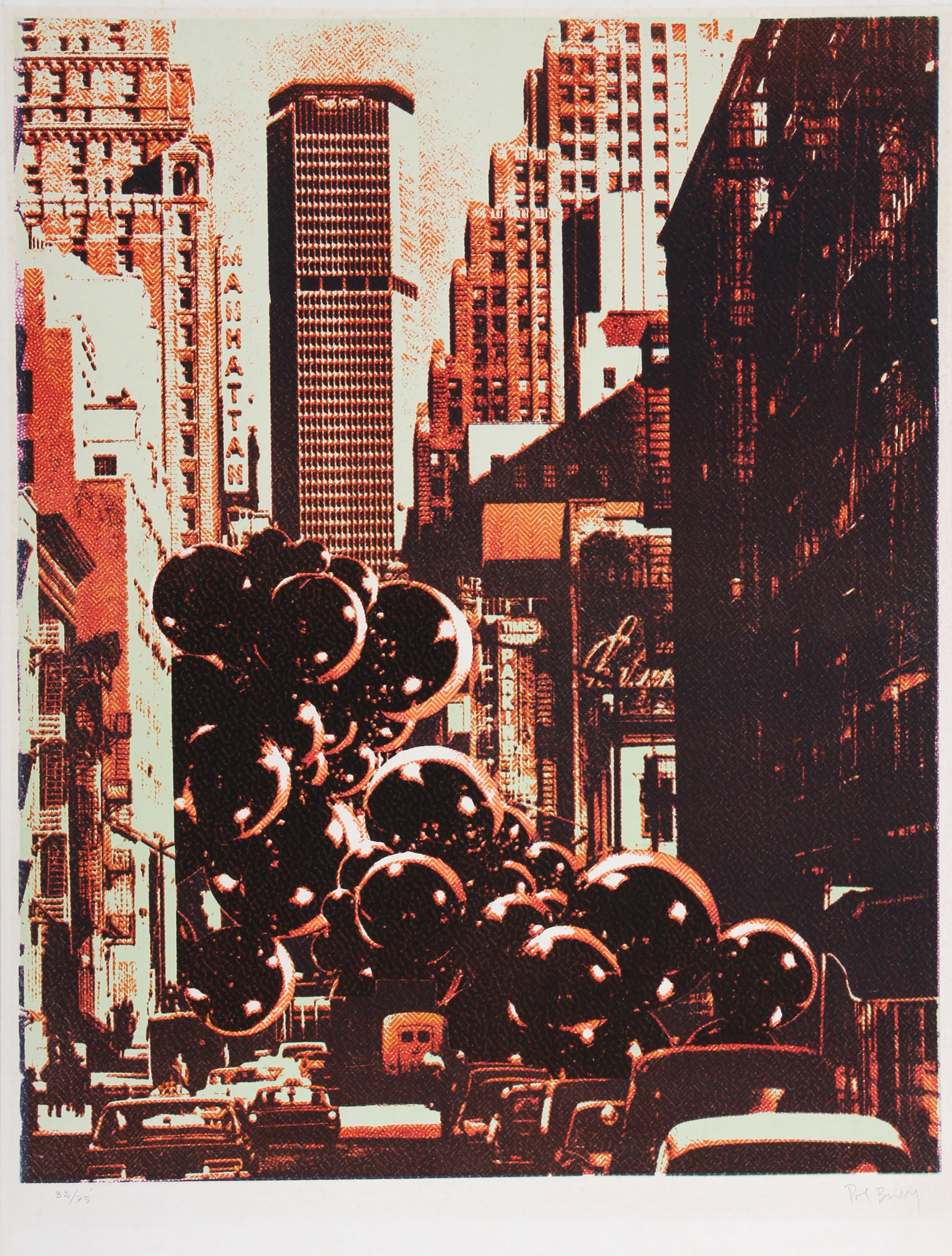 Pol Bury, Pan Am Building, Screenprint: Artist: Pol Bury, Belgian (1922 - 2005) Title: Pan Am Building Year: circa 1970 Medium: Screenprint, signed and numbered in pencil Edition: 32/75 Image Size: 30 x 24 inches Size: 33.5 in. x 25 in. (85