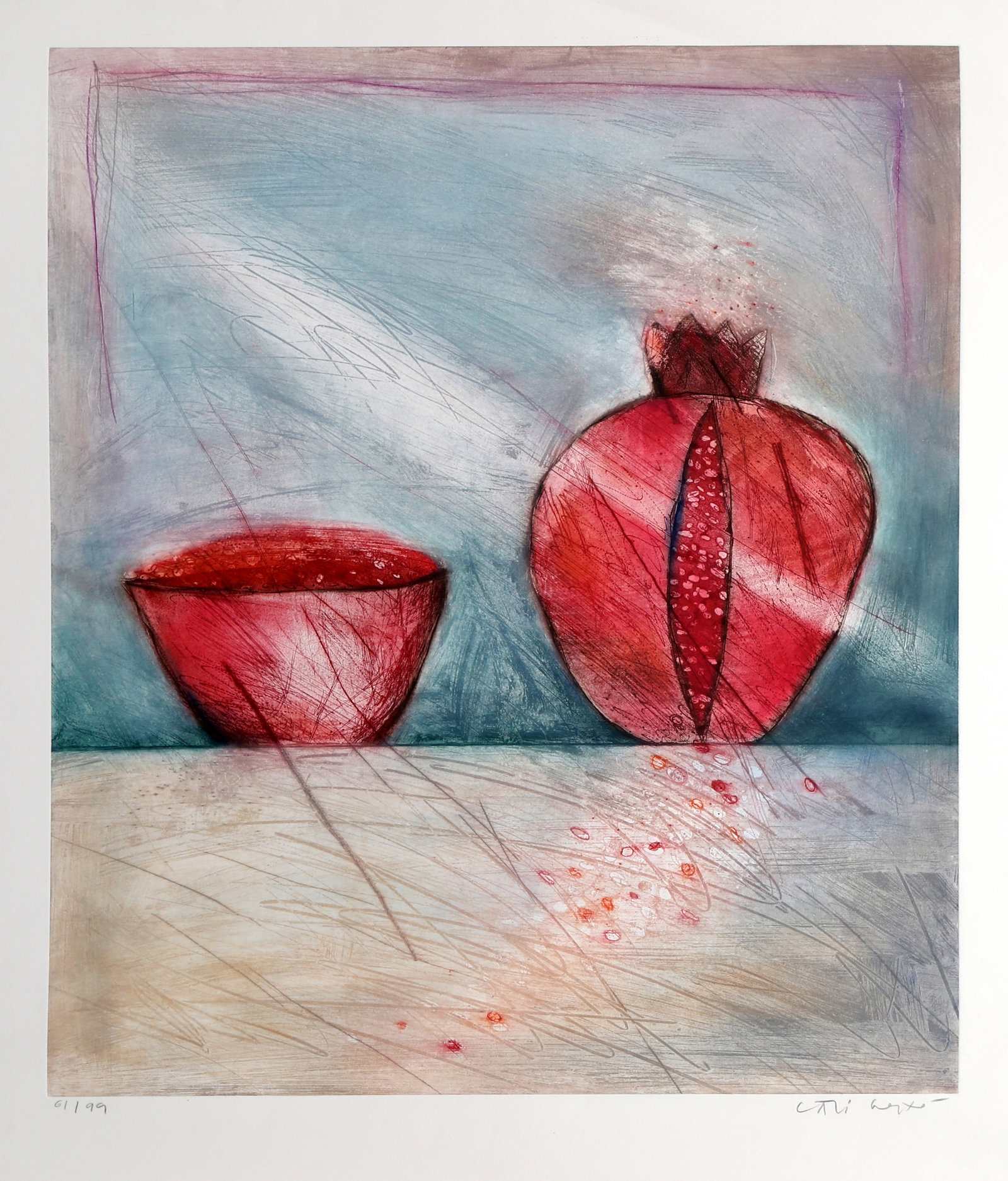 Norman Laliberte, Pomegranate, Etching (1 of 4)