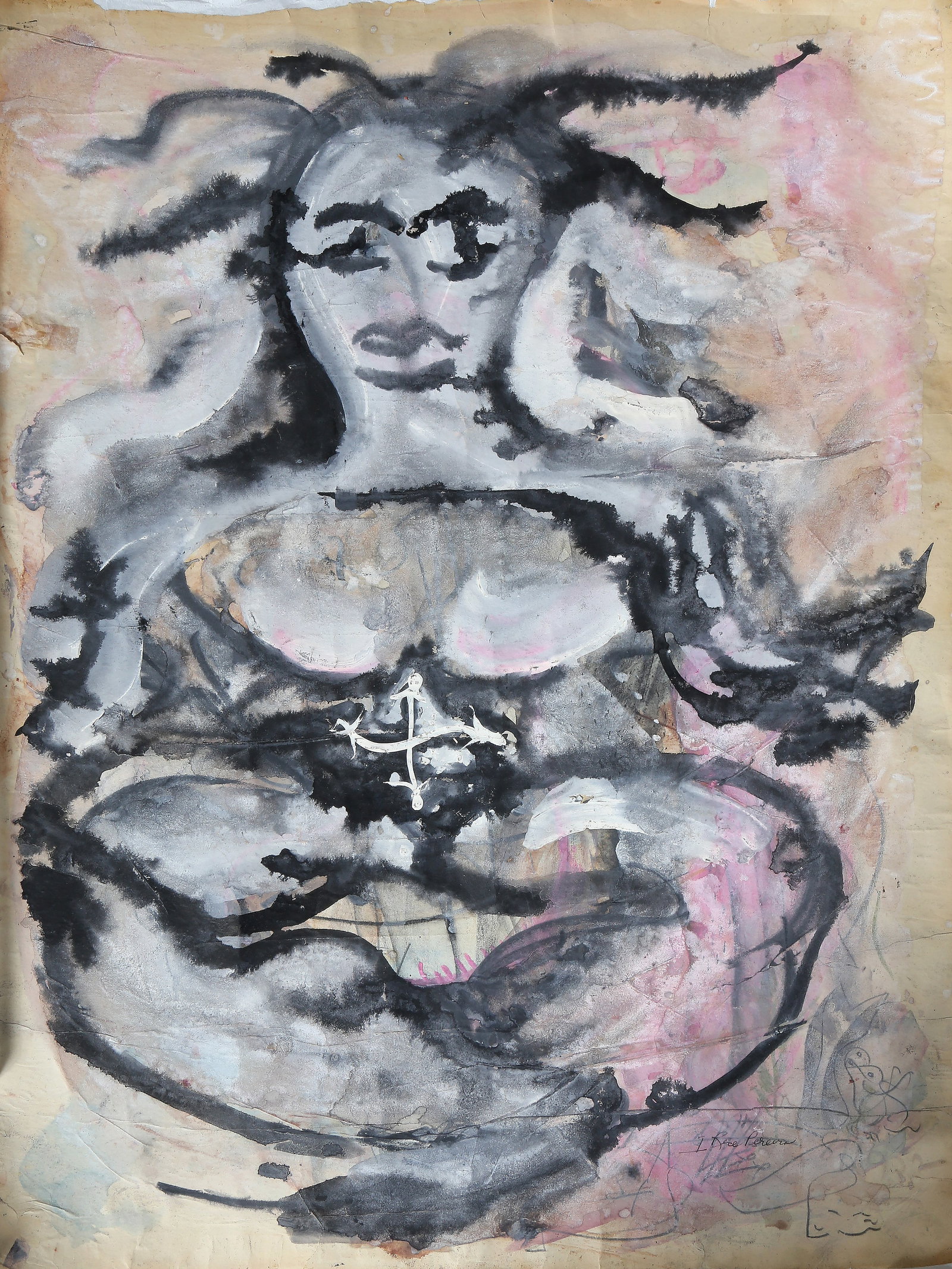 Irene Rice Pereira, Sitting Woman, Painting (1 of 3)