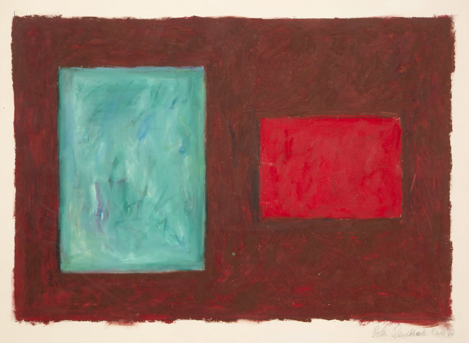 Peter Pinchbeck, Red Square, Green Square, Gouache (1 of 4)