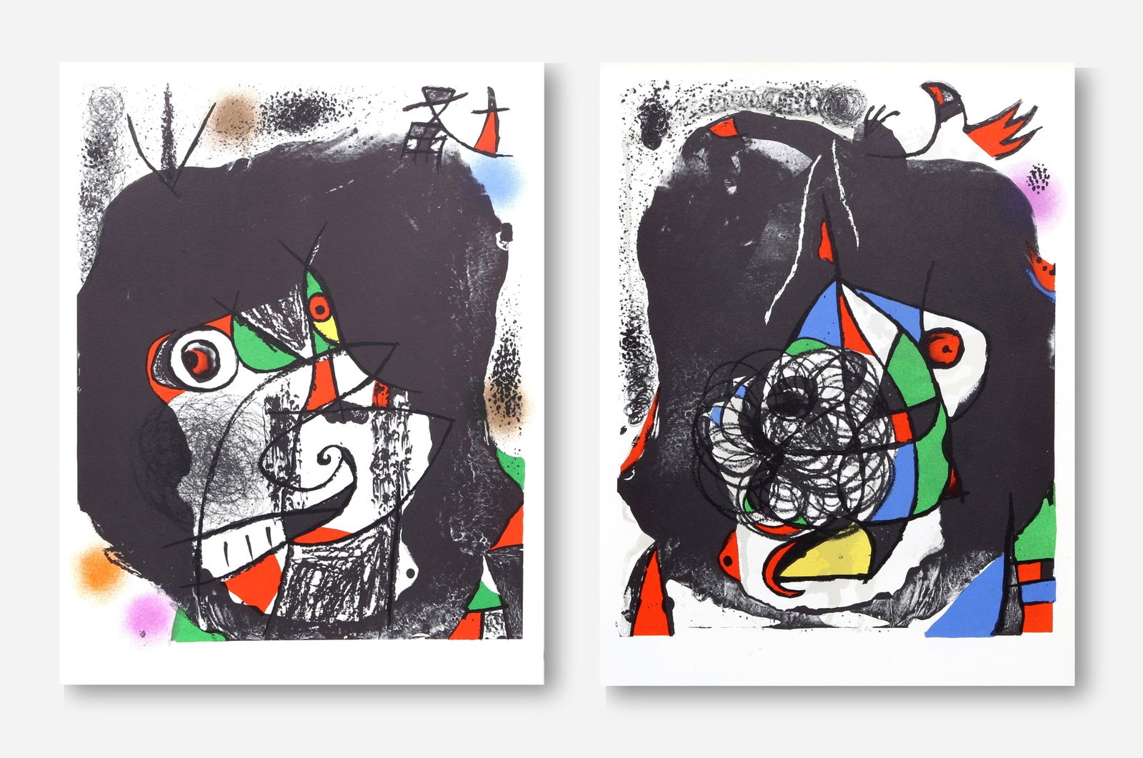 Joan Miro, Lot of Two Lithographs from Les Revolutions Sceniques du XXe Siecle: Artist: Joan Miro, Spanish (1893 - 1983) Title: Les Revolutions Sceniques du XXe Siecle - II Year: 1975 Medium: Lithograph Image Size: 12 x 9.5 inches Size: 14.5 in. x 10 in. (36.83 cm x 25.4 cm) Prin