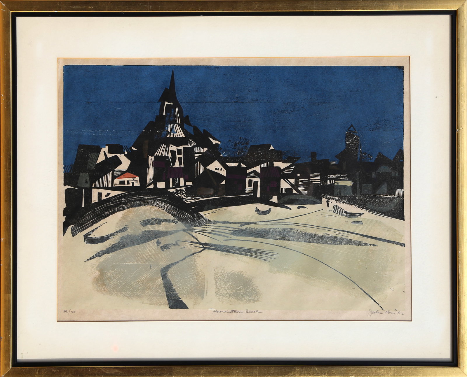 John Ross, Provincetown Beach, Woodcut (1 of 1)