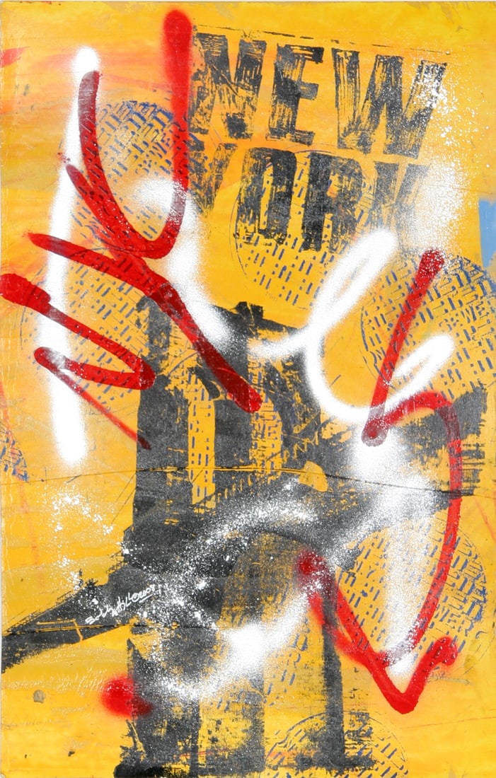 Bobby Hill, New York, Screenprint and Acrylic Painting: Artist: Bobby Hill, American (1973 - ) Title: New York Year: 2008 Medium: Screenprint and Acrylic Painting, Signed and dated Size: 22 x 14 in. (55.88 x 35.56 cm)