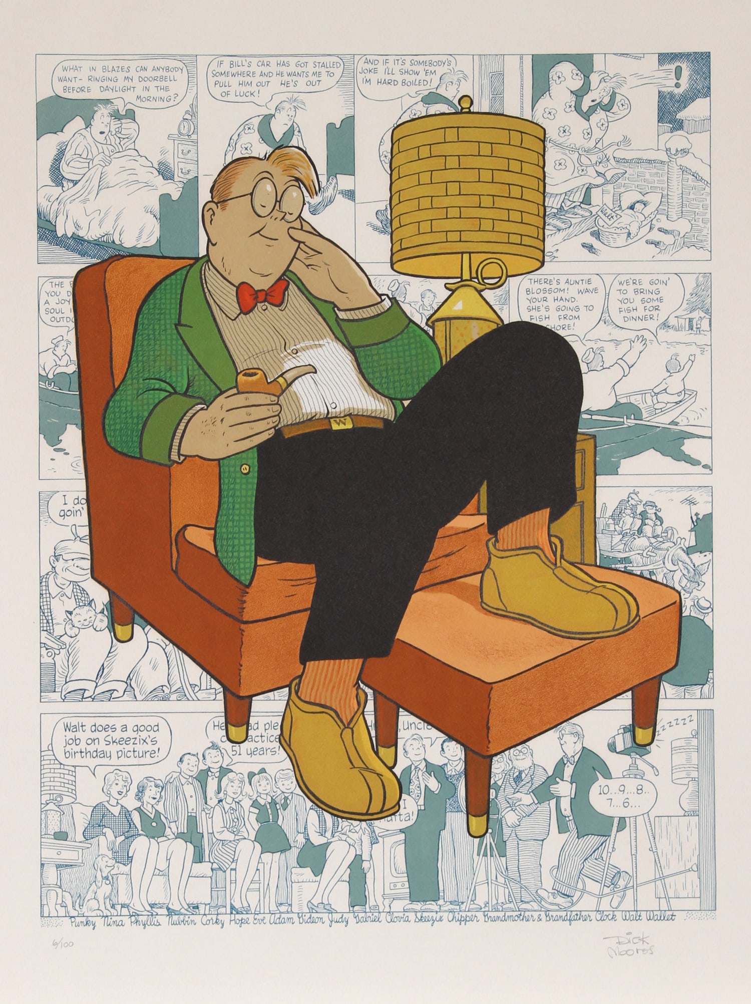 Dick Moores, Armchair Nap, Lithograph (1 of 3)