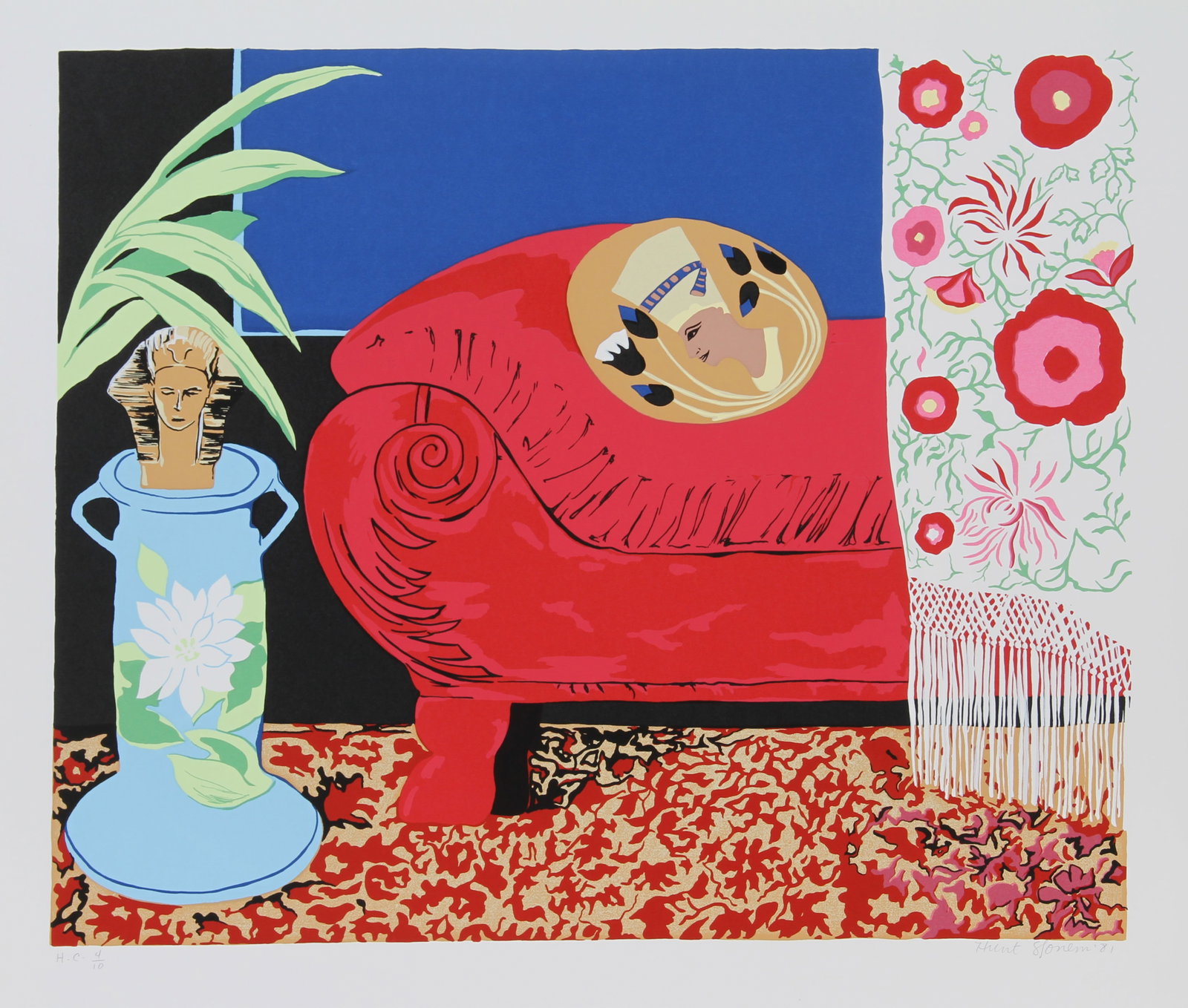 Hunt Slonem, Curtains, Screenprint (1 of 2)
