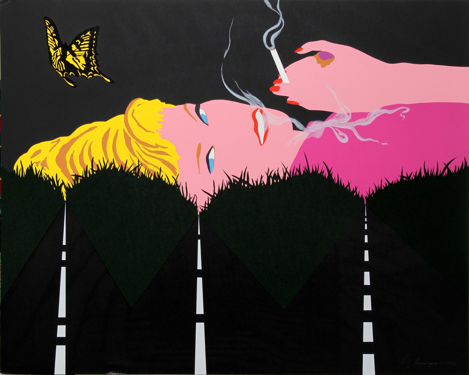 Allan D'Arcangelo, Smoking Blonde, Screenprint (1 of 3)