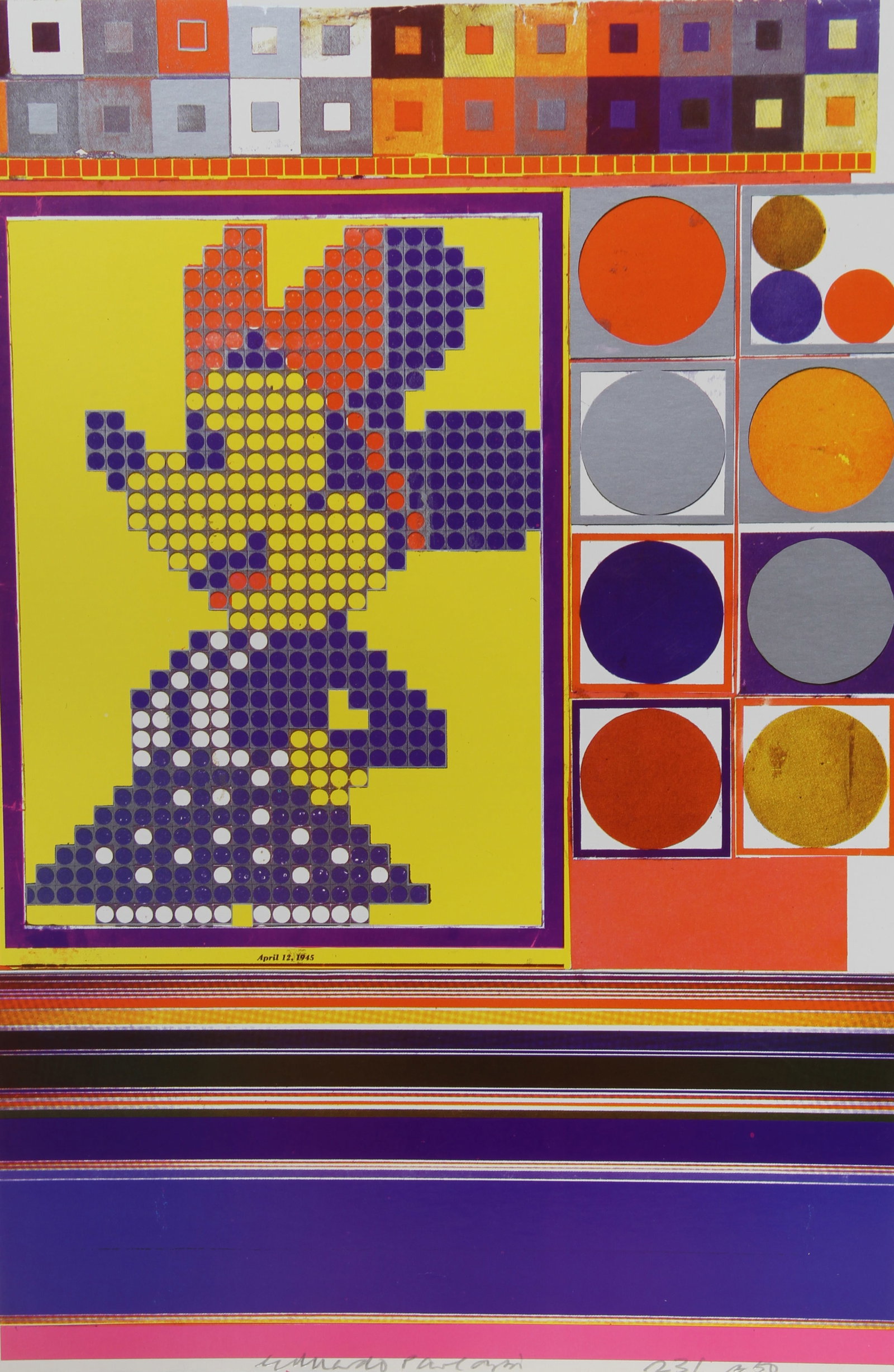Eduardo Paolozzi, Inside Down Under, Screenprint: Artist: Eduardo Paolozzi, British (1924 - 2005) Title: Inside Down Under... What are the Building Blocks of Structuralism? I Portfolio: General Dynamic F.U.N. Portfolio Year: 1970 Medium: Screenprint,