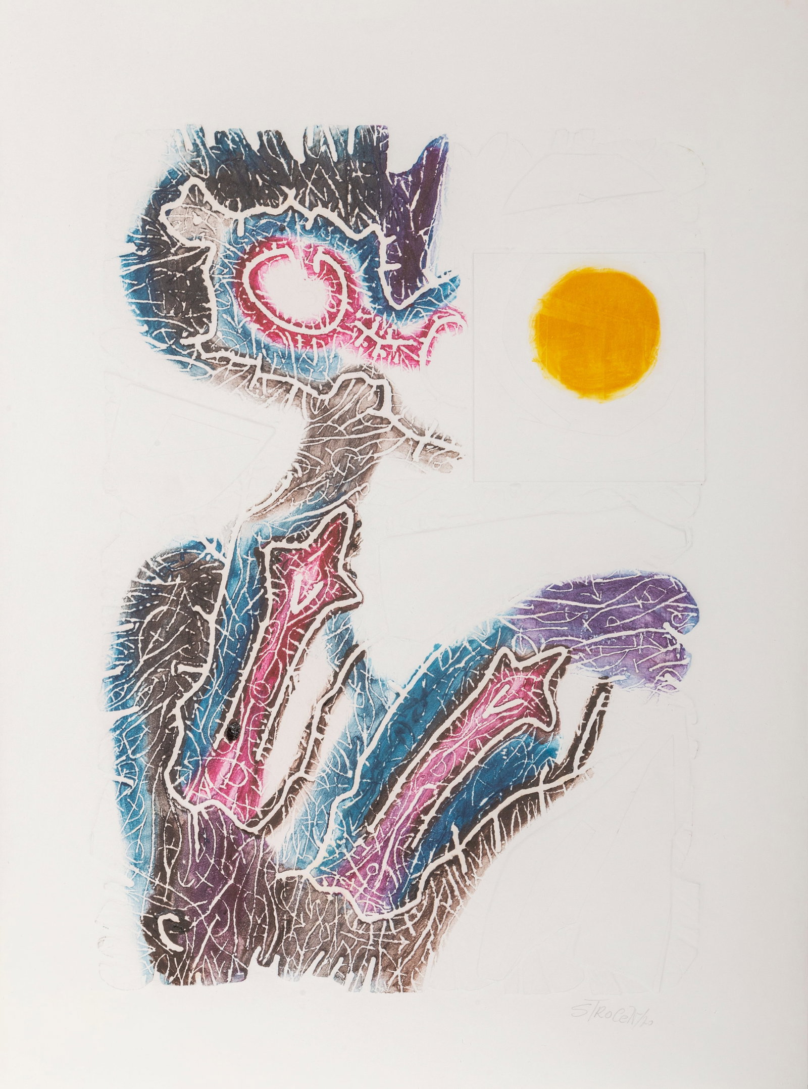 Stephan Strocen, Dialogando en Amarillo, Aquatint (1 of 4)