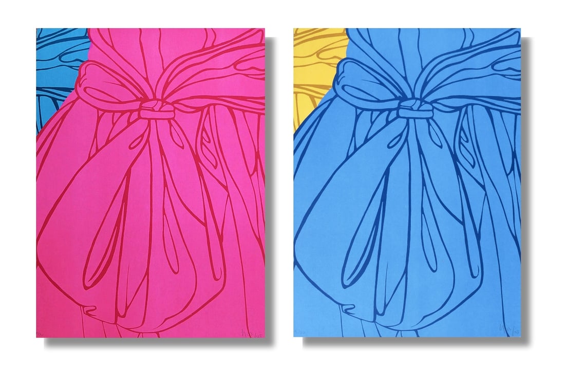 Ana Mercedes Hoyos, Lot of Two Dress and Bow Lithographs: Artist: Ana Mercedes Hoyos, Colombian (1942 - 2014) Title: Dress and Bow (Pink) Year: circa 2005 Medium: Lithograph, signed and numbered in pencil Edition: 12/30 Size: 30 x 22 in. (76.2 x 55.88 cm)