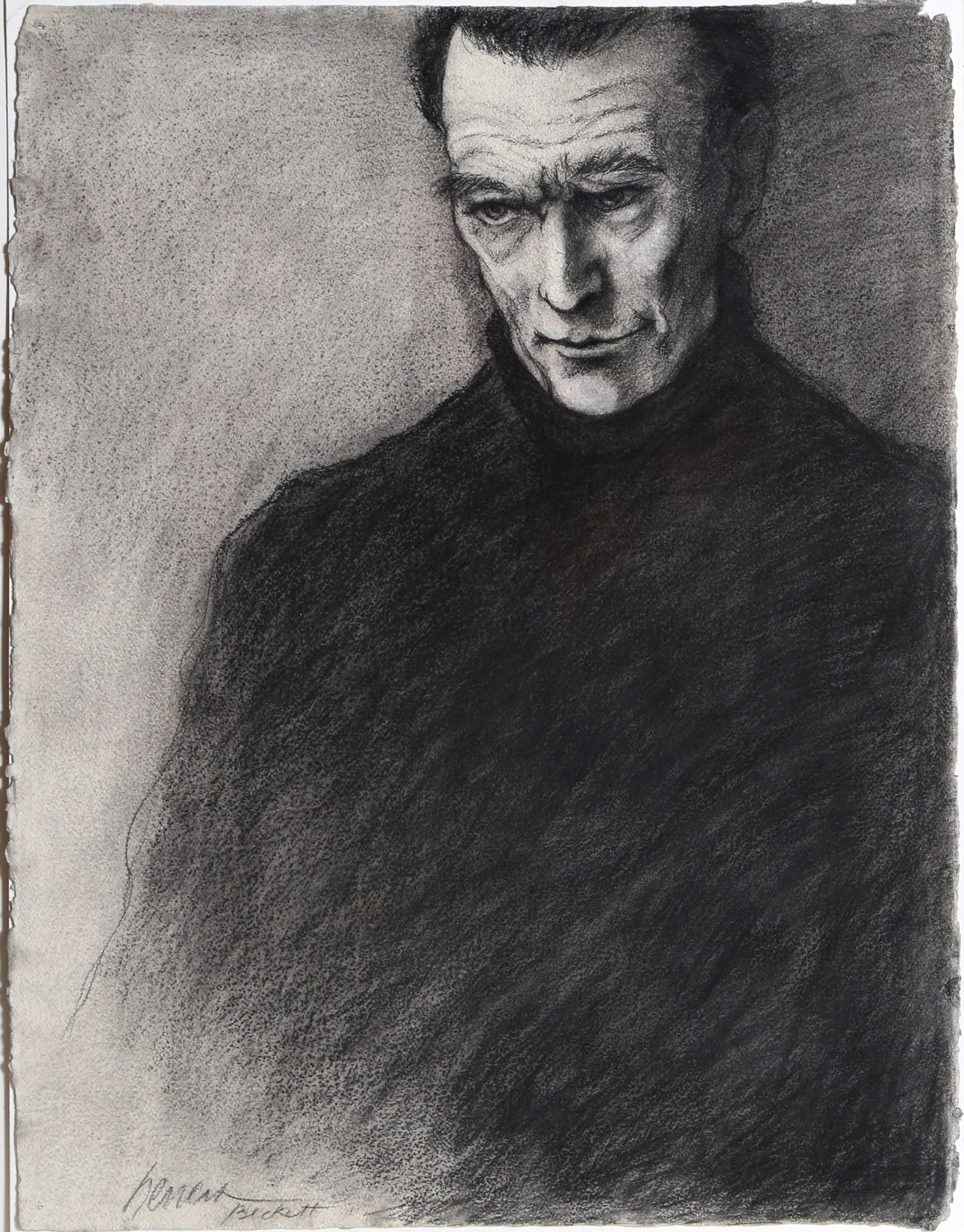 Miguel Herrera, Portrait of Samuel Beckett, Drawing: Artist: Miguel Herrera, Chilean/American (1935 - ) Title: Portrait of Samuel Beckett Year: circa 1977 Medium: Graphite on Paper, signed Size: 31 x 23 in. (78.74 x 58.42 cm)