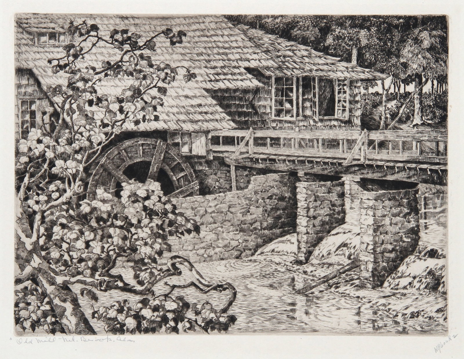 Walter Ronald Locke, The Old Sawmill, Etching (1 of 4)