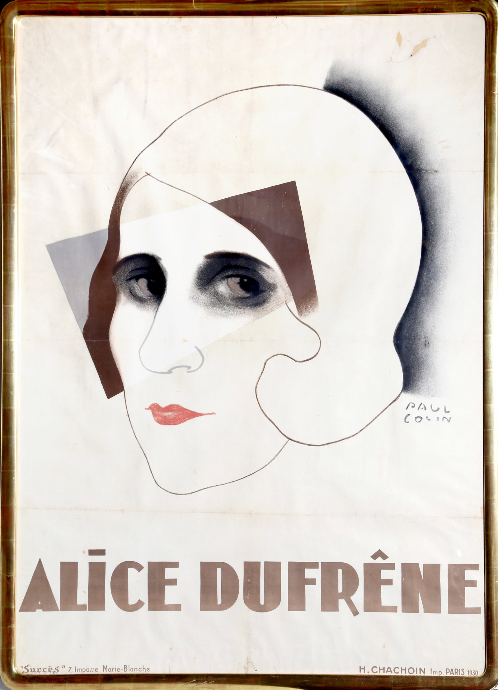 Paul Colin, Alice Dufrene, Lithograph: Artist: Paul Colin, French (1892 - 1985) Title: Alice Dufrene Year: 1930 Medium: Lithograph Poster Size: 60 in. x 45 in. (152.4 cm x 114.3 cm) Frame Size: 63.5 x 48 inches Description: Paul Colin's Ar