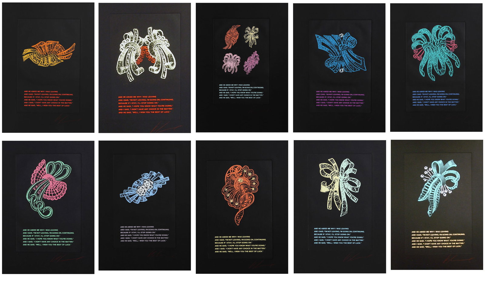 Les Levine, Diamond Brooch Series, Suite of 10 Color Etchings (1 of 4)