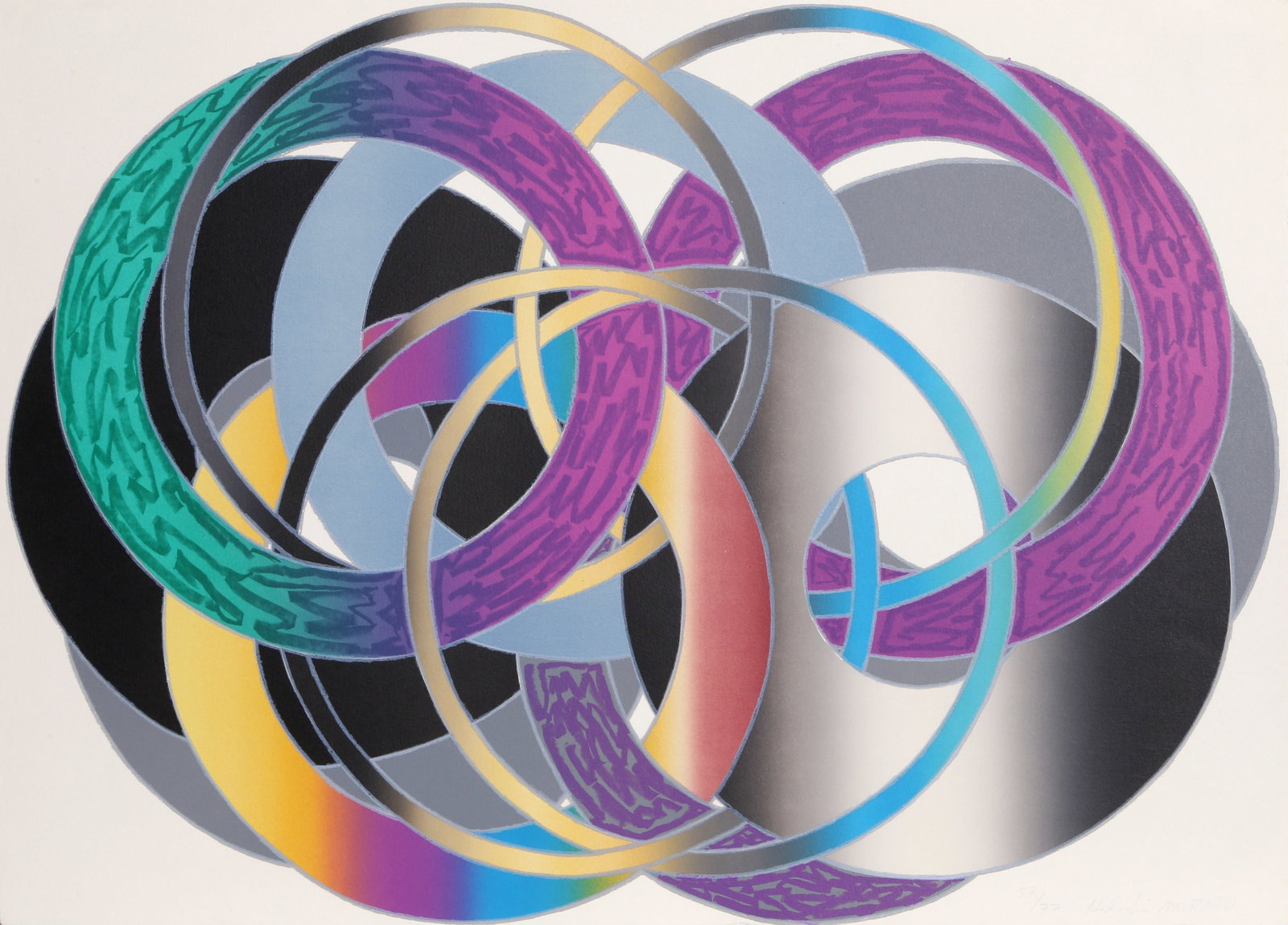Hiroshi Murata, Circles, Screenprint (1 of 2)