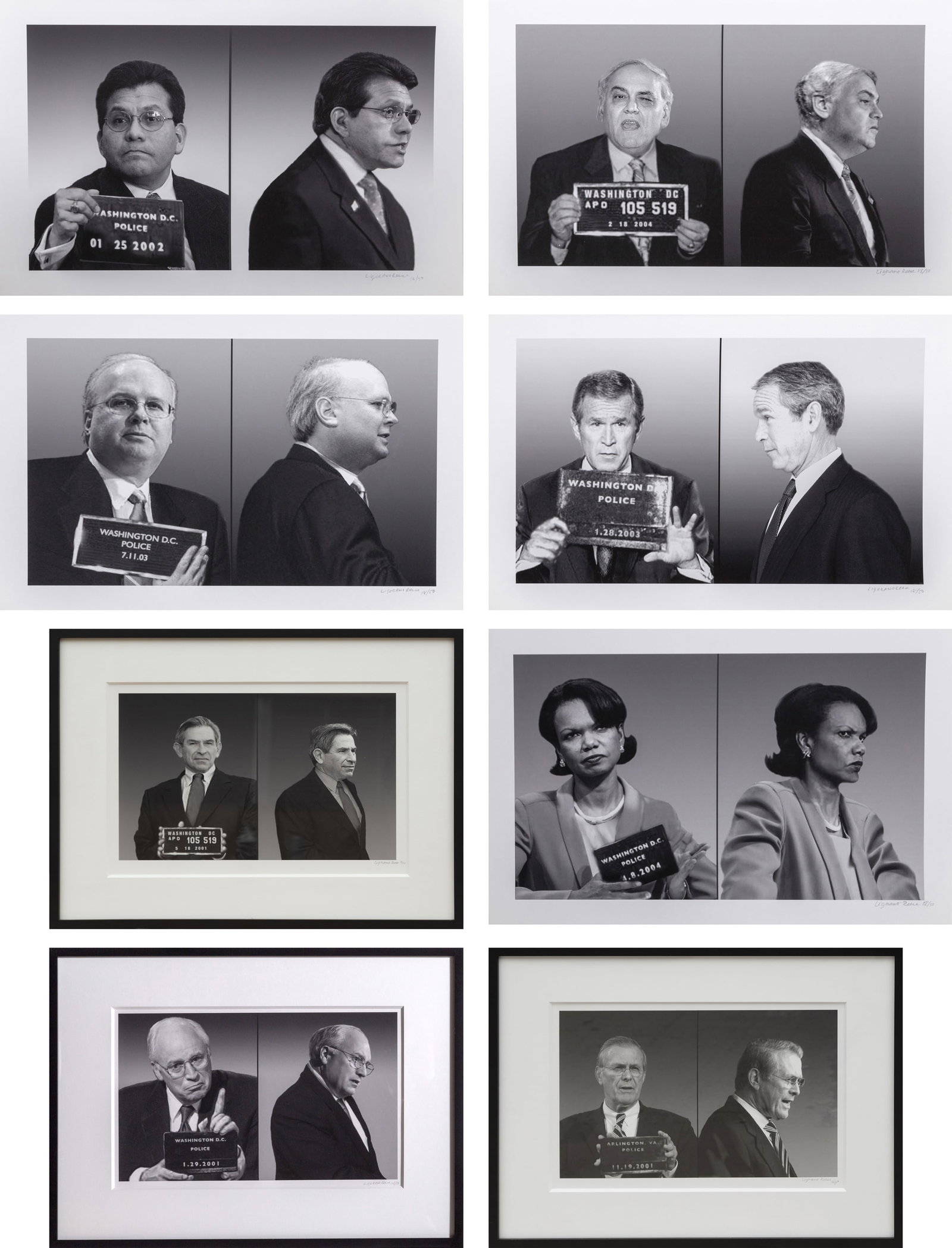 LigoranoReese, Line Up, Eight Archival Pigment Prints: Artist: LigoranoReese (aka Nora Ligorano and Marshall Reese), American Title: Line Up Year: 2005 Medium: Eight Archival Pigment Prints, each signed and numbered in pencil Edition: 18/50 Image Size: 9 