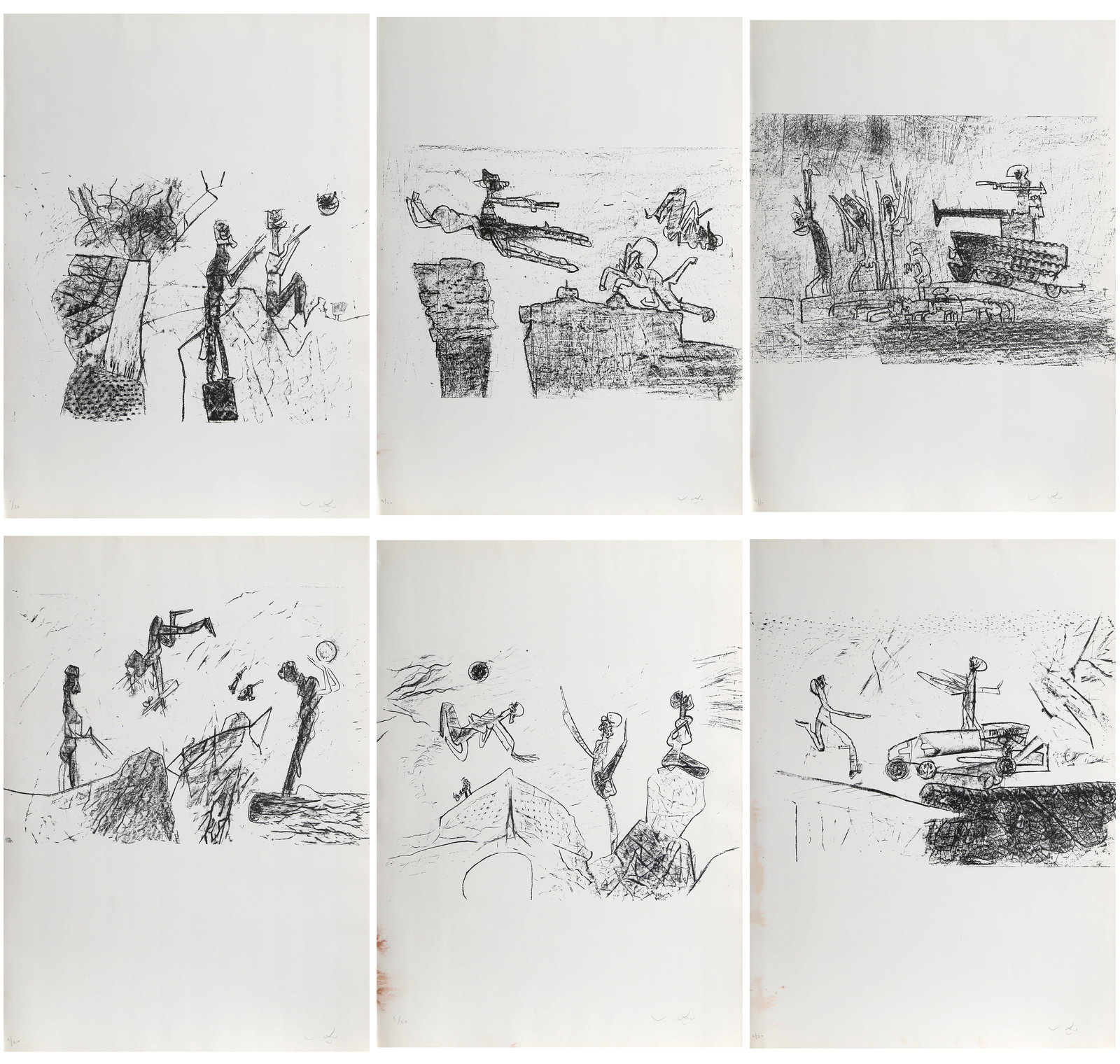 Roberto Matta, Minded Mind, Suite of Six Lithographs: Artist: Roberto Matta, Chilean (1911 - 2002) Title: Minded Mind Portfolio: Minded Mind Year: 1966 Medium: Suite of Six Lithographs on BFK Rives, each signed and numbered in pencil Edition: 9/20 Image 