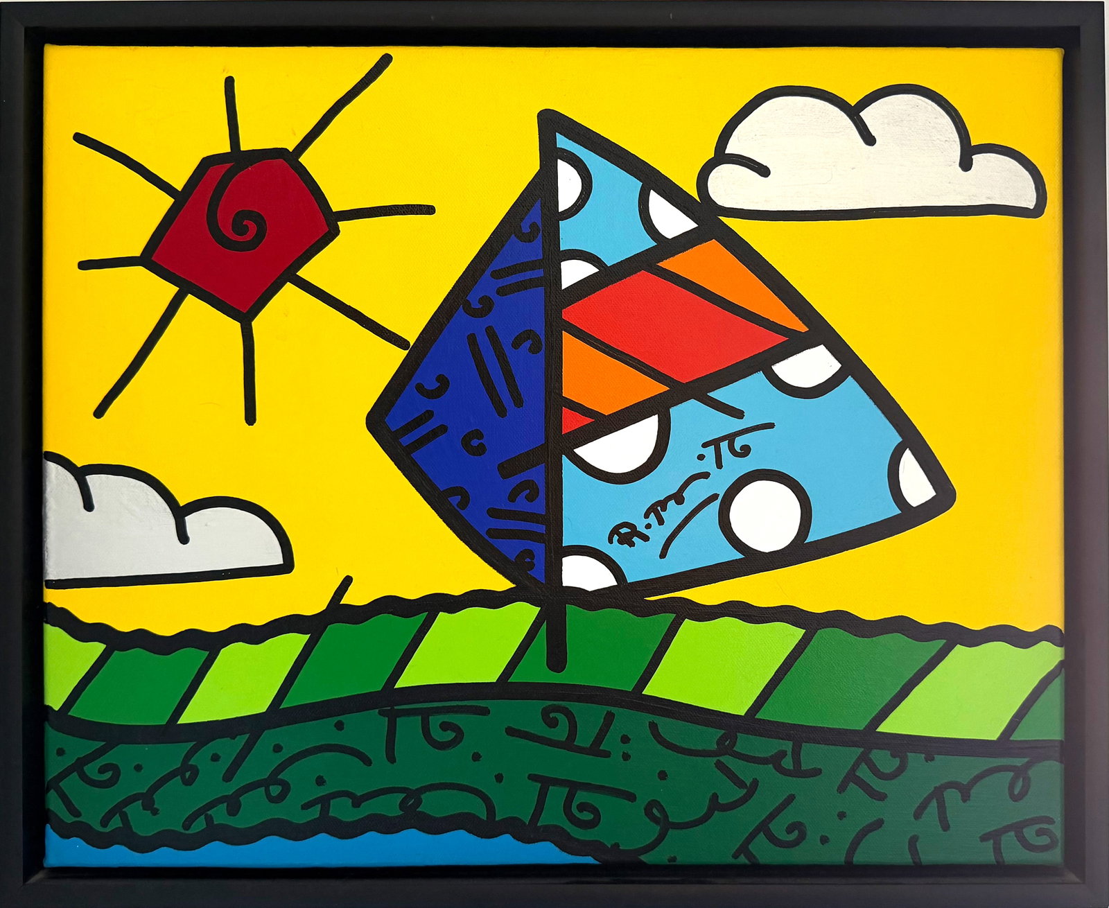 Romero Britto, O Sonho do Antony, Painting: Artist: Romero Britto, Brazilian (1963 - ) Title: O Sonho do Antony-Portuguese for Antony’s Dream Year: 2007 Medium: Acrylic on Canvas, signed and titled on verso Size: 16 x 20 in. (40.64 x 50.8 cm)