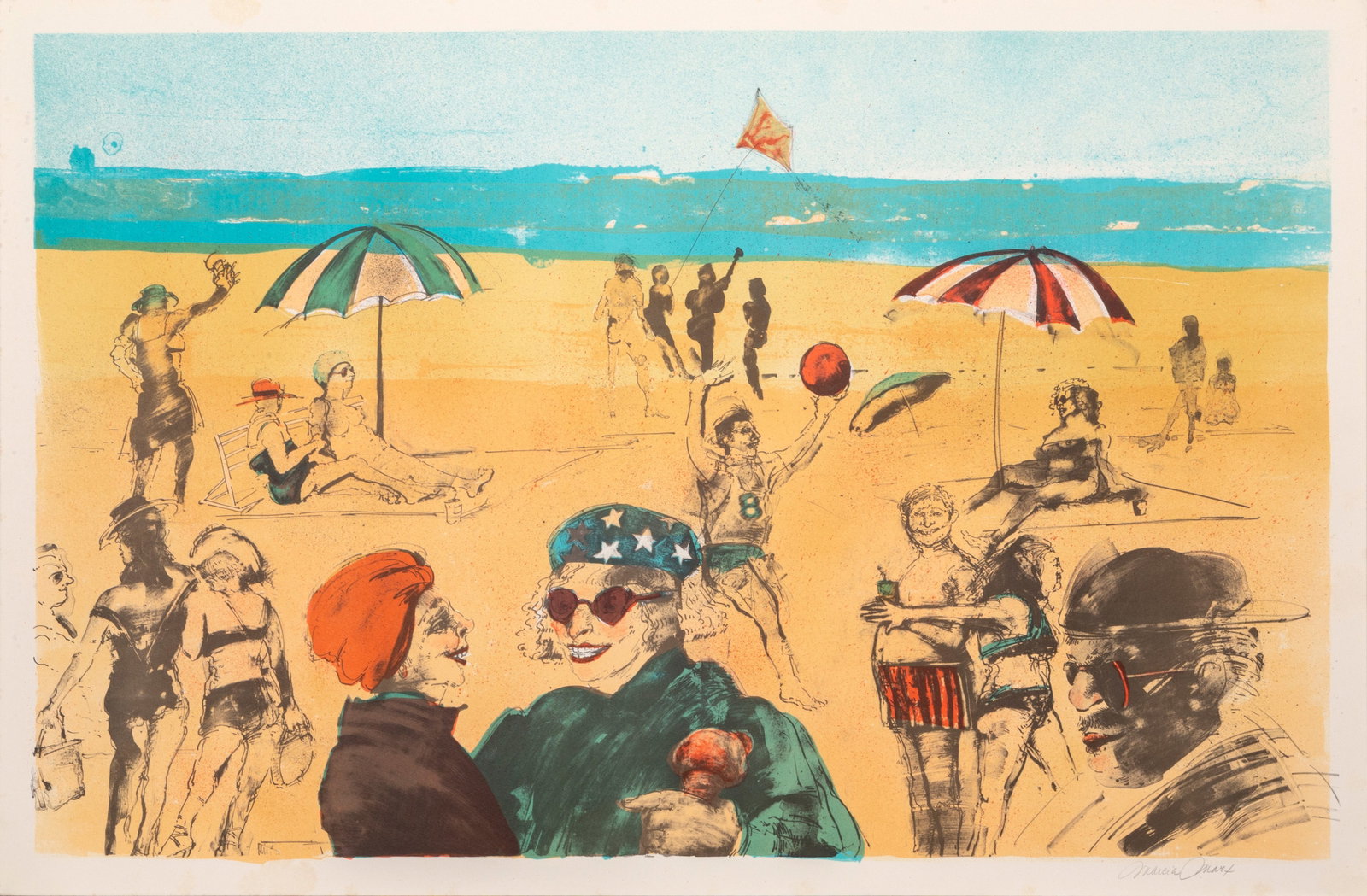 Marcia Marx, Beach, Lithograph (1 of 4)