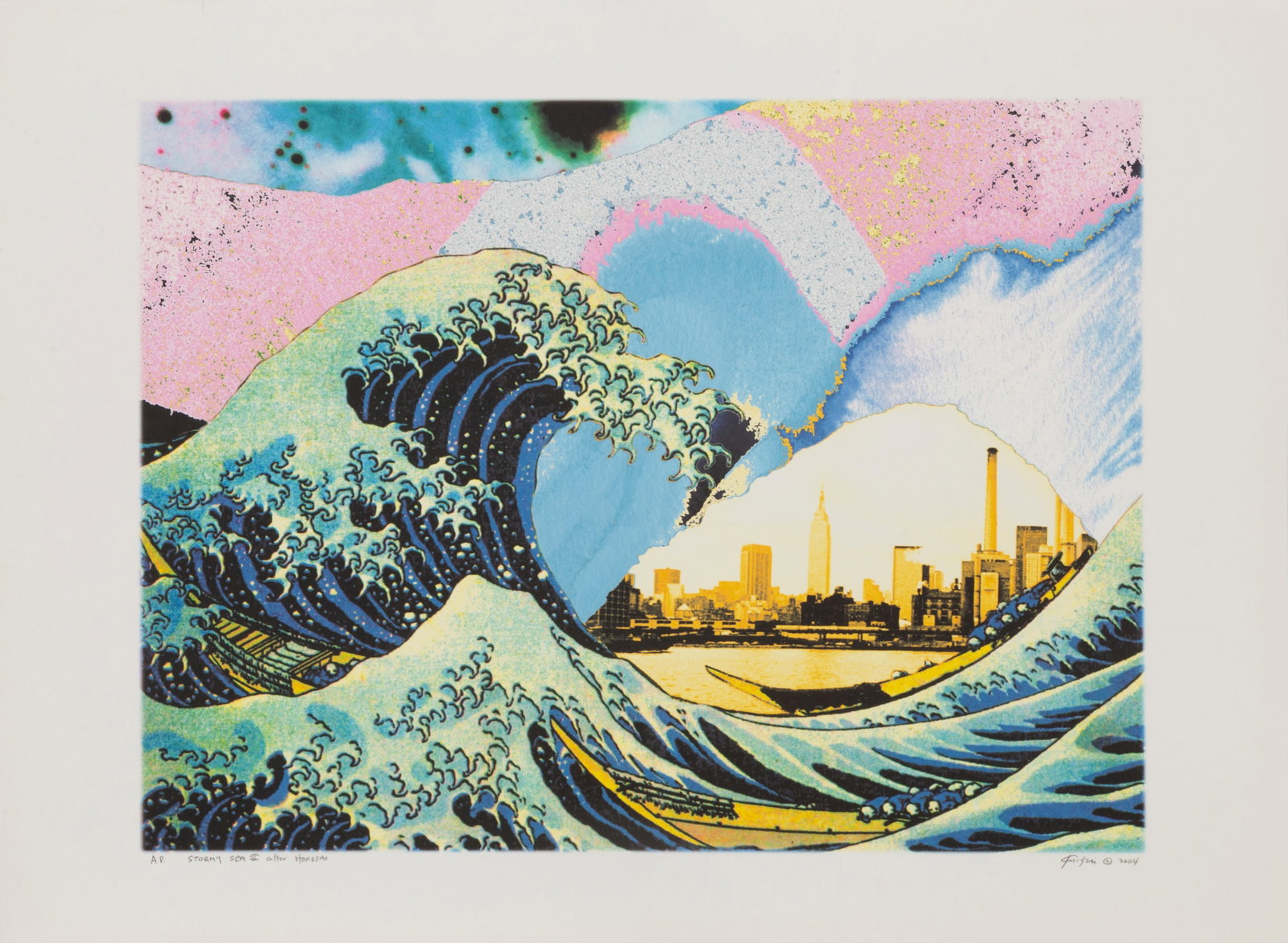 Michael Knigin, Stormy Sea II, after Hokusai, Archival Pigment Print (1 of 1)