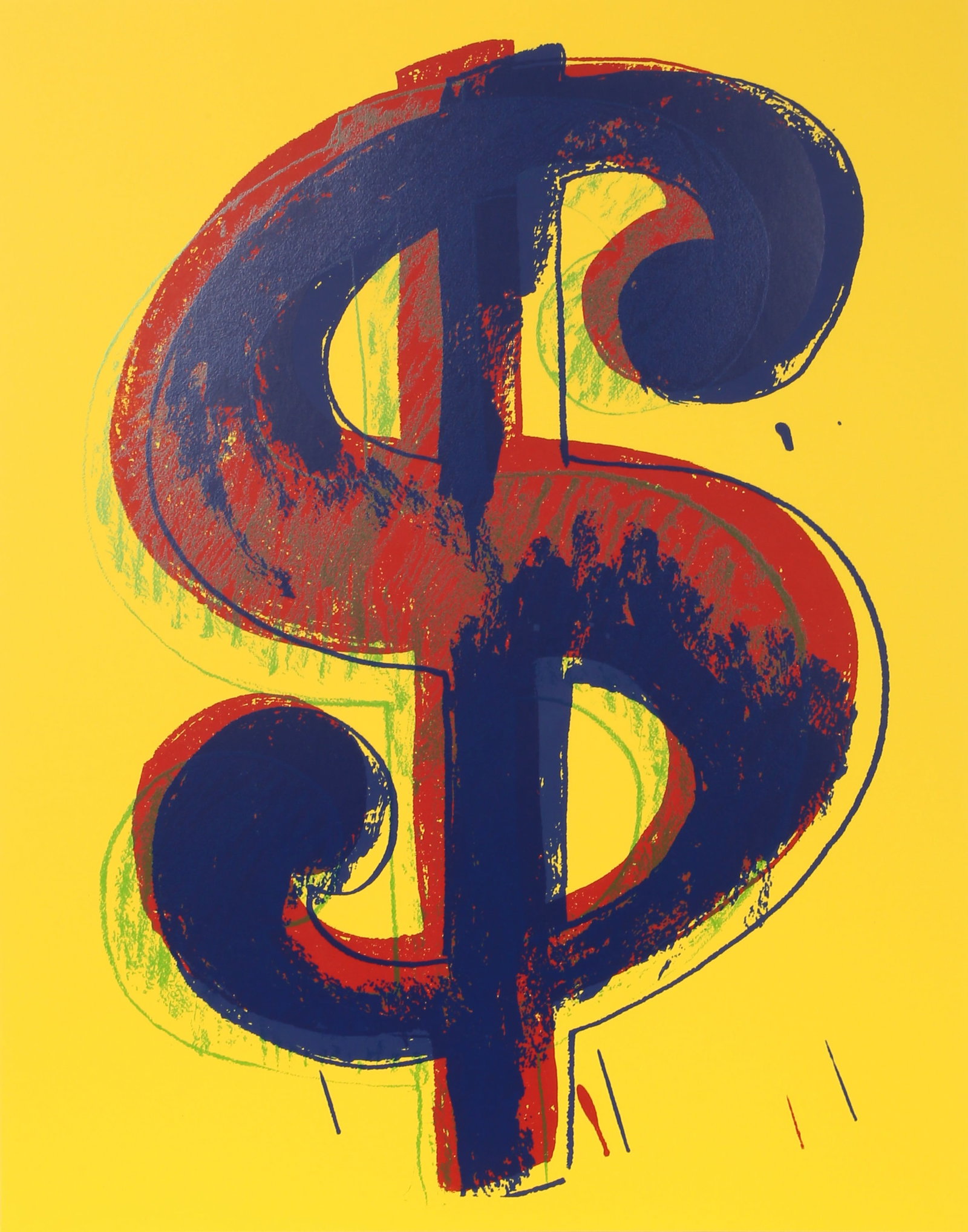 After Andy Warhol, Dollar Sign (Yellow), Sunday B Morning Screenprint: Artist: Andy Warhol, After by Sunday B Morning, American 1928-1987 Title: Dollar Sign (Yellow) Medium: Screenprint, stamped in blue verso Edition: 1000 Size: 20 x 15.5 in. (50.8 x 39.37 cm) Printer: S