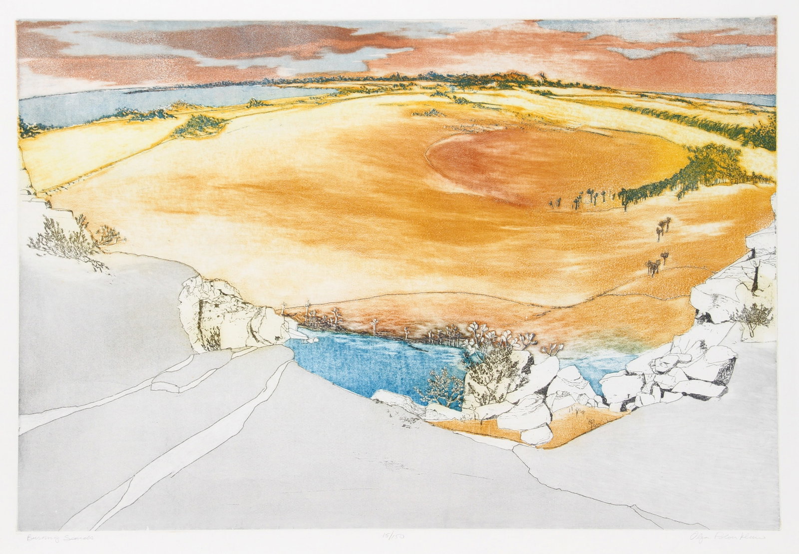 Olga Poloukhine, Burning Sands, Etching (1 of 2)