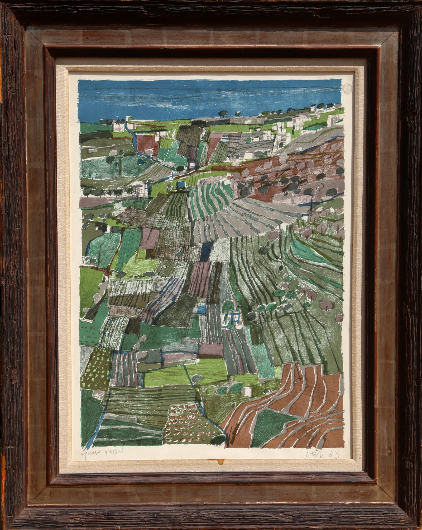 Hugo Wetli, Landschaft des Lavaux am Genfersee, Lithograph (1 of 3)