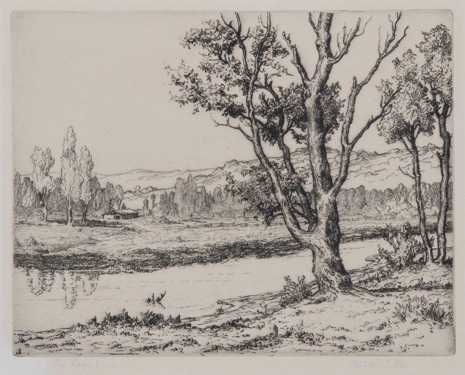 Melville Wire, The Lazy Stream, Etching (1 of 4)