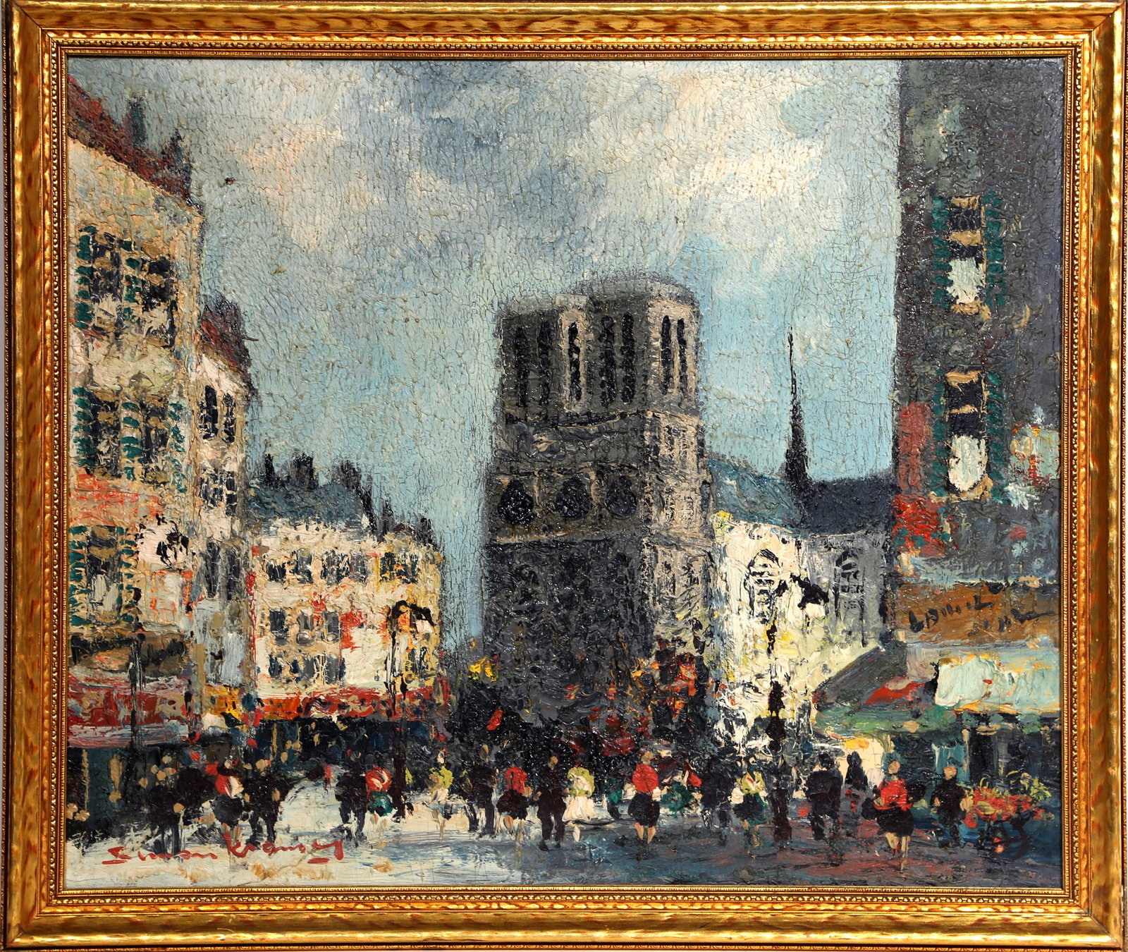 Simon Kramsky, Notre Dame, Painting: Artist: Simon Kramsky, French Title: Notre Dame Medium: Oil on Canvas, signed lower left Size: 20 x 24 in. (50.8 x 60.96 cm) Frame Size: 24 x 28 inches